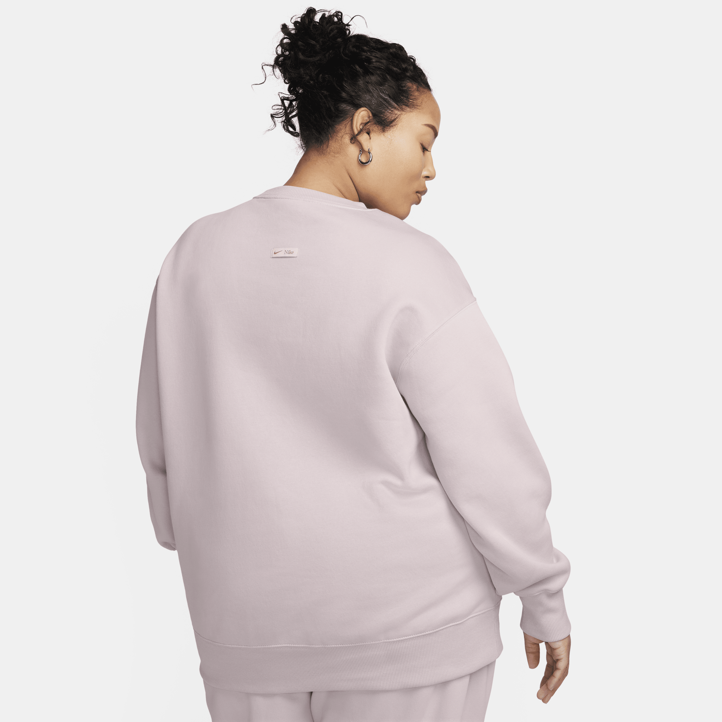 Nike Sportswear Phoenix Fleece oversized sweatshirt van fleece met ronde hals en logo voor dames (Plus Size) Paars