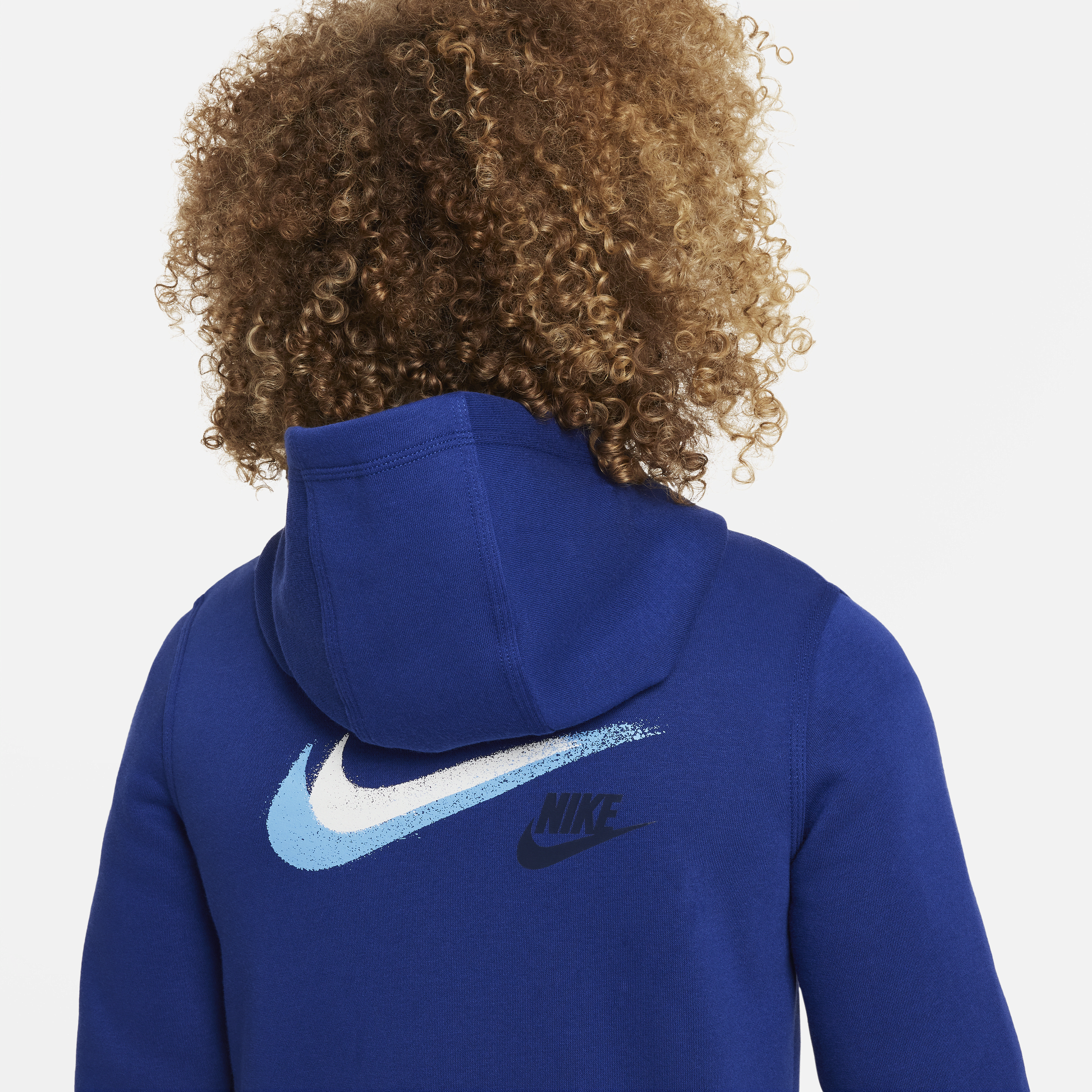 Nike Sportswear fleecehoodie met rits en graphic voor jongens Blauw