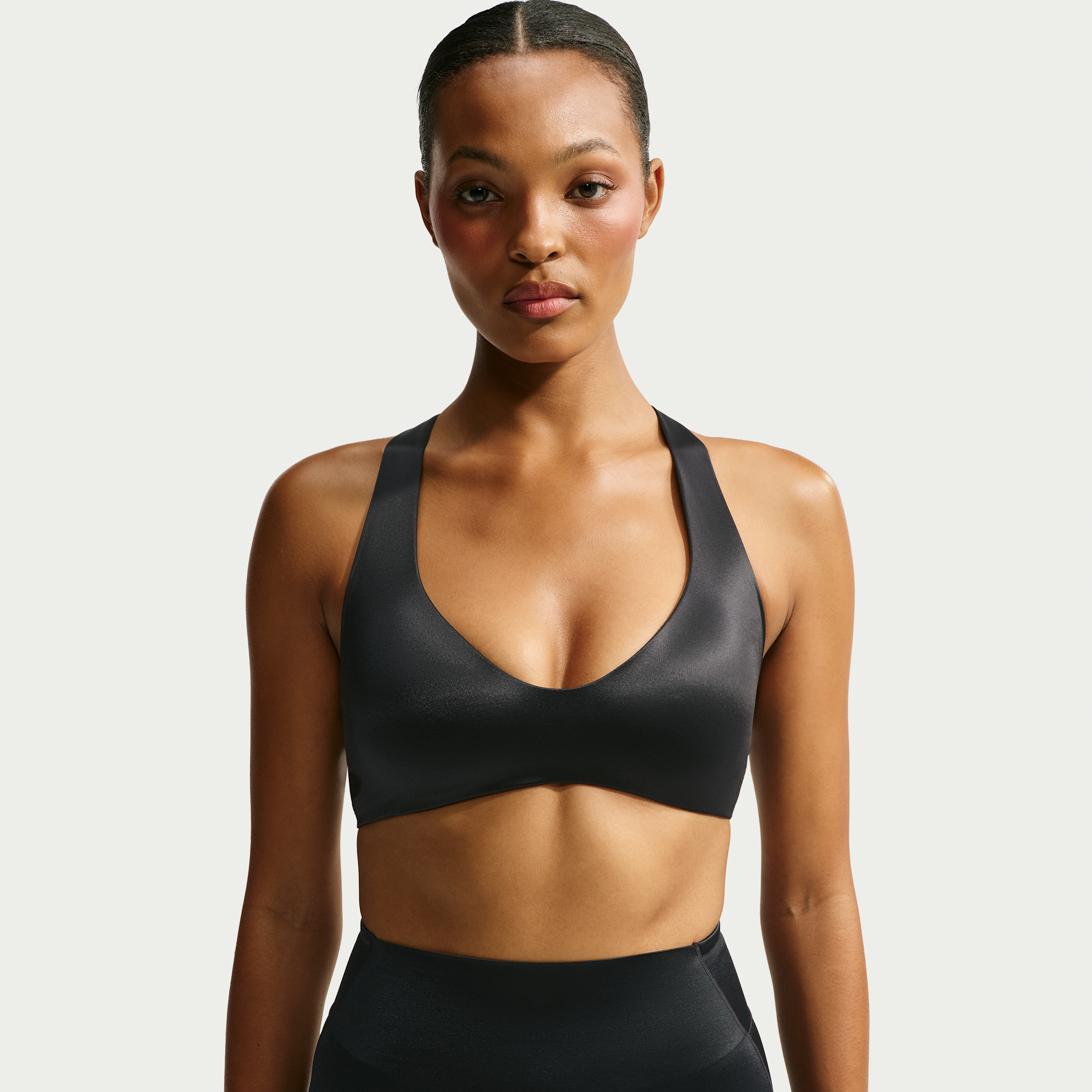 NikeSKIMS Satin Shine Plunge-bh til kvinder - sort