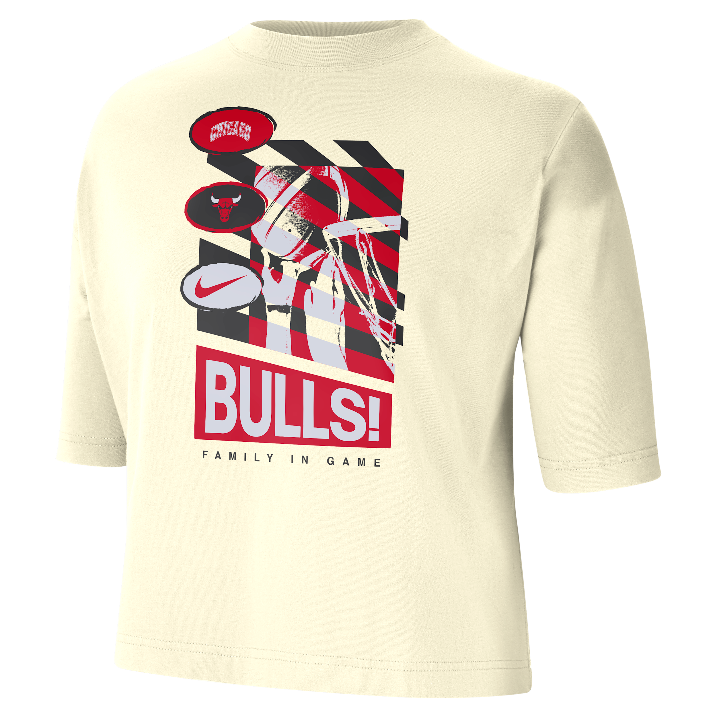 T-shirt ample Nike NBA Chicago Bulls Courtside pour femme - Blanc