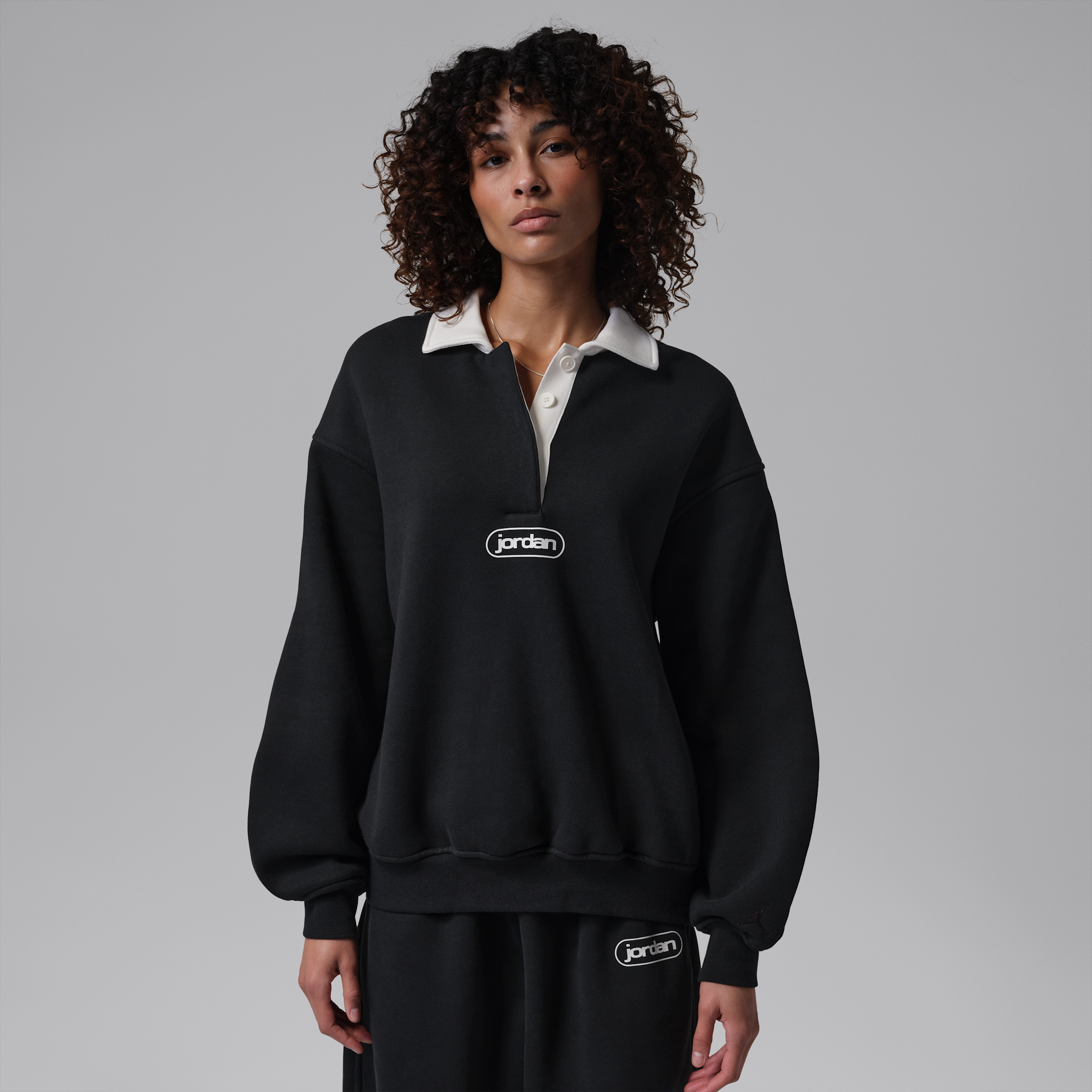 Thumbnail - Jordan Flight Fleece Rugby-Oberteil (Damen) - Schwarz