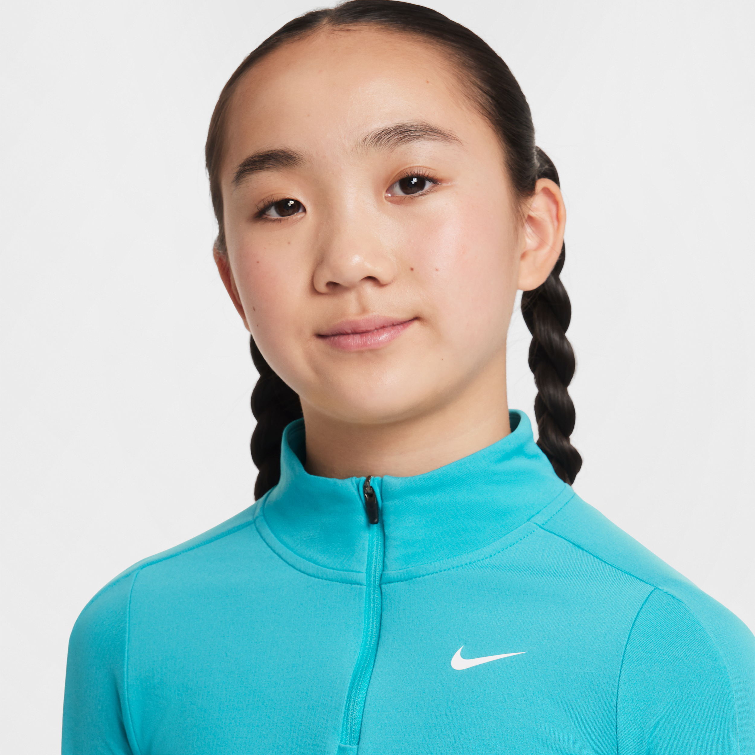 Thumbnail - Nike Dri-FIT Longsleeve mit Viertelreißverschluss (Mädchen) - Grün