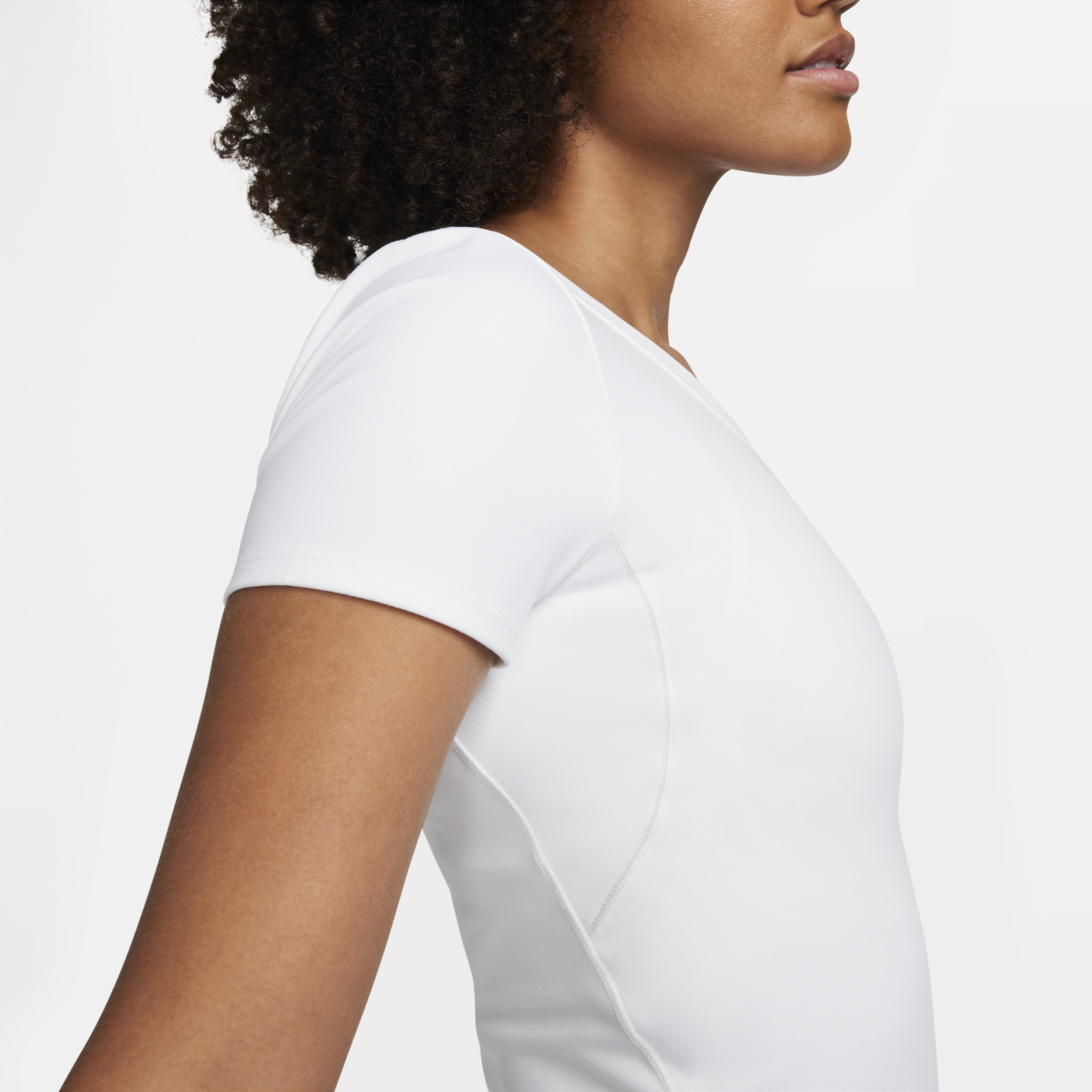 Nike One Fitted Dri-FIT croptop met korte mouwen voor dames Wit