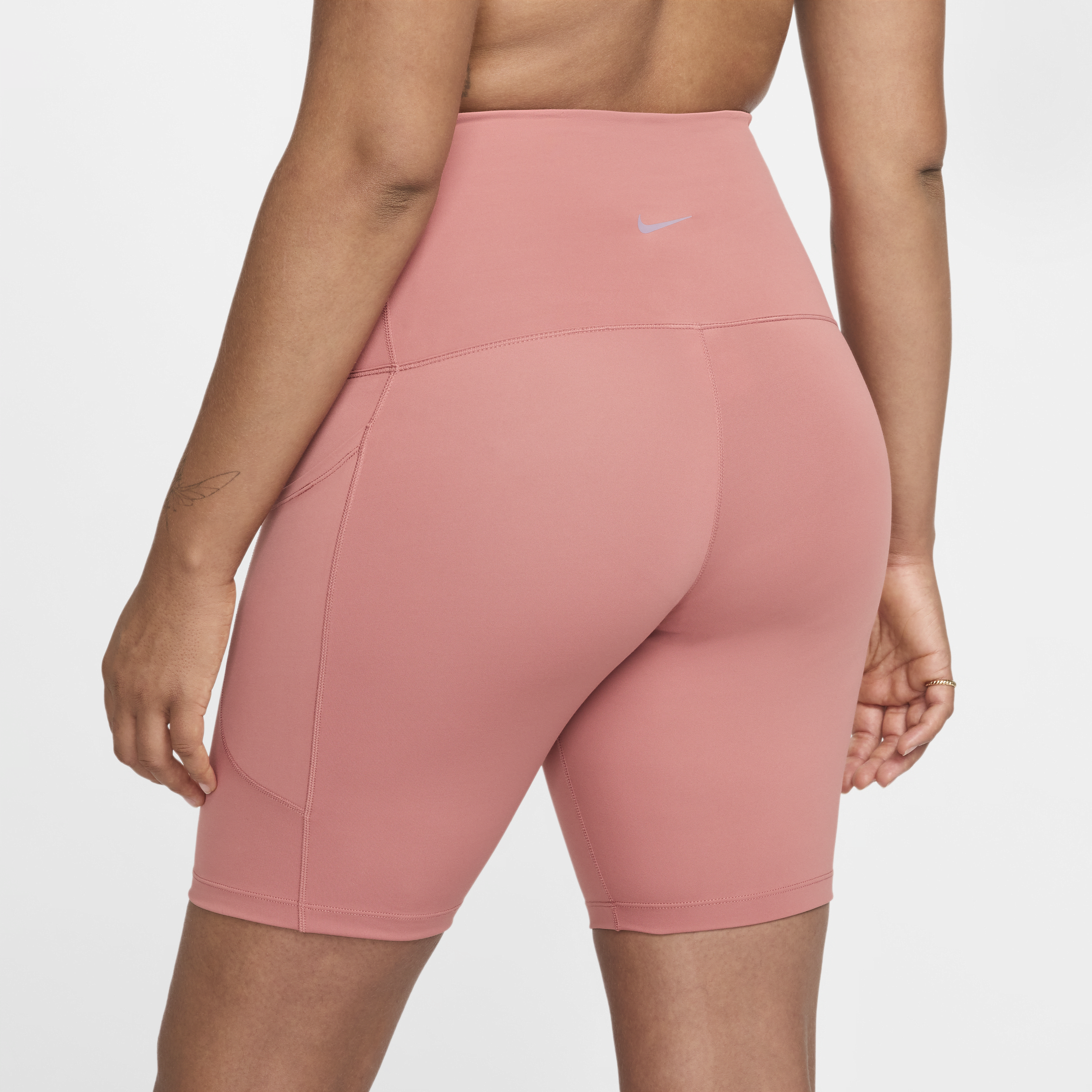 Cycliste taille haute Dri-FIT 20 cm avec poches Nike (M) One pour femme (maternité) - Rose