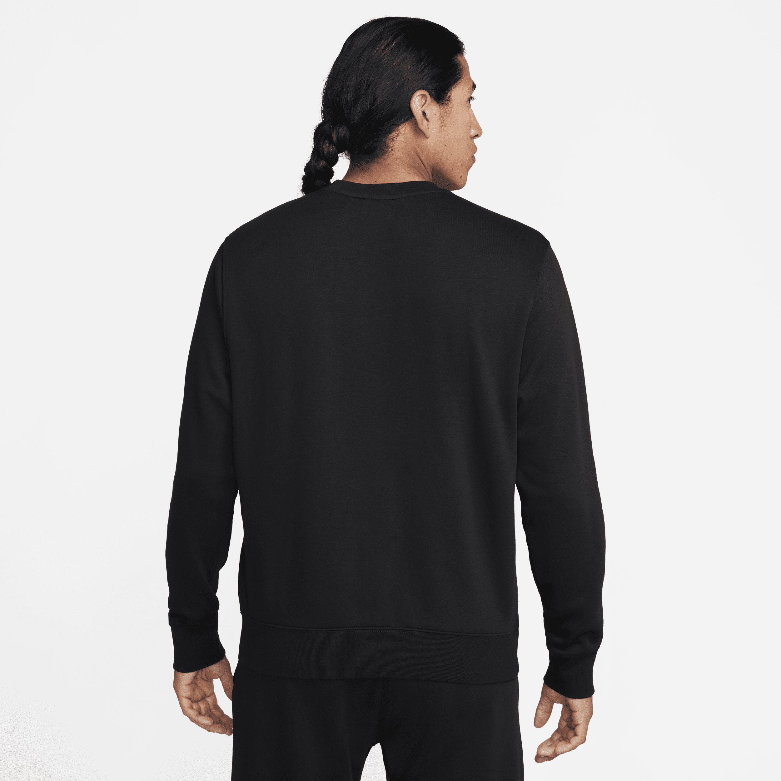 Nike Club Fleece sweatshirt met ronde hals en lange mouwen voor heren Zwart