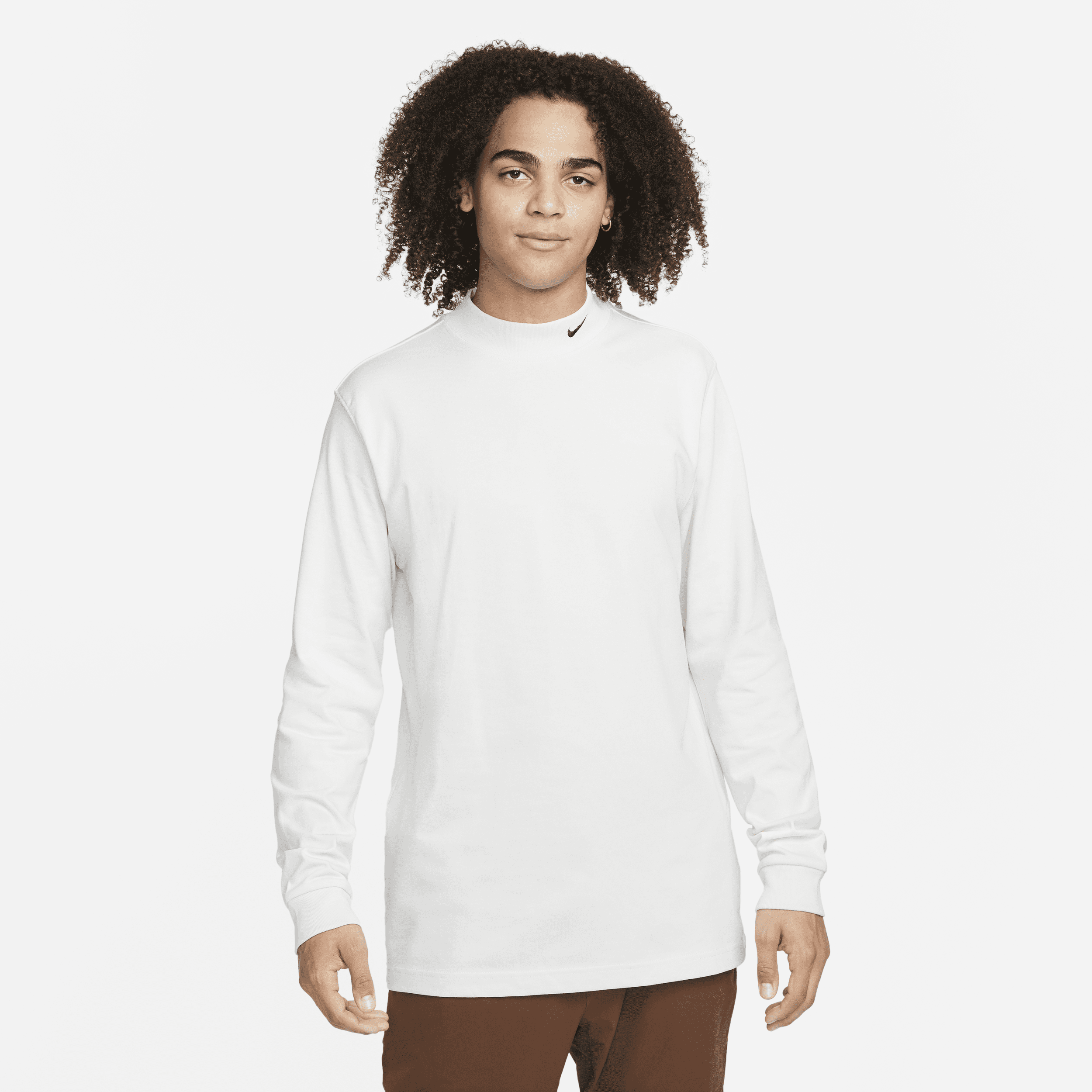 Męski T-shirt z długim rękawem i półgolfem Nike Sportswear - Szary