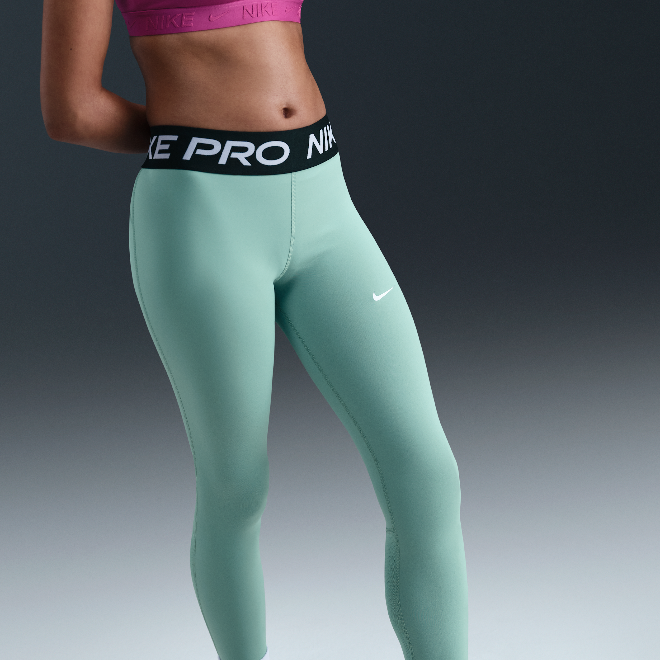 Thumbnail - Nike Pro Leggings mit mittelhohem Bund (Mädchen) - Grün