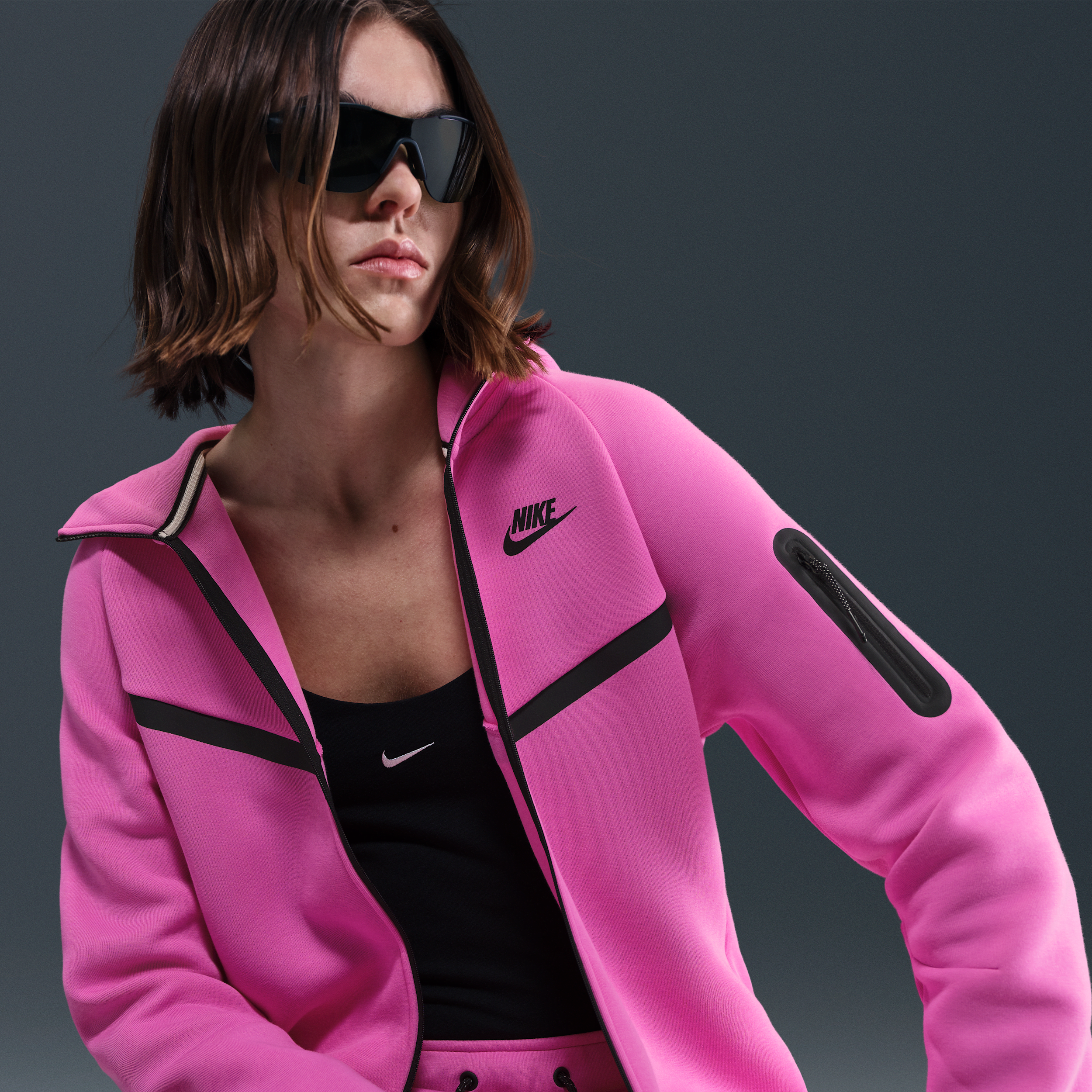 pink womens tech fleece
