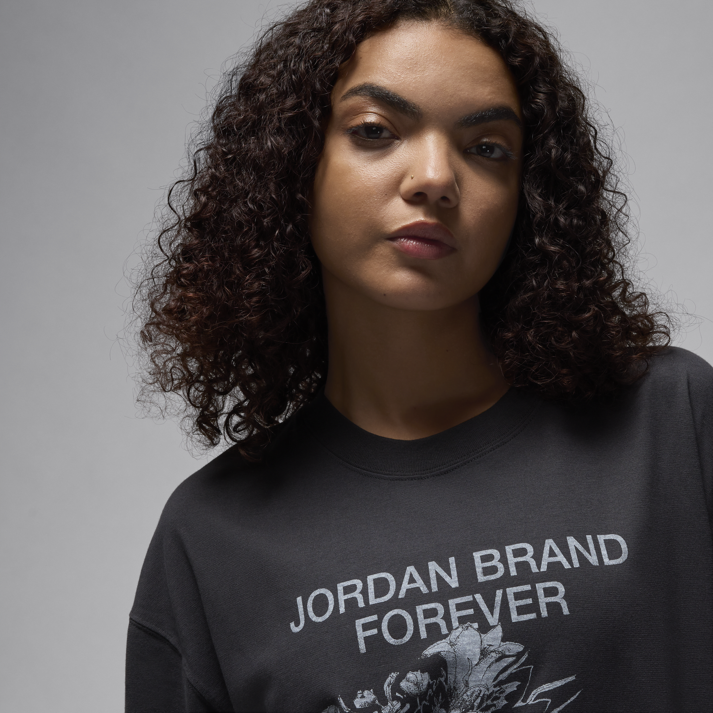 T-shirt à motif oversize Jordan pour femme - Noir