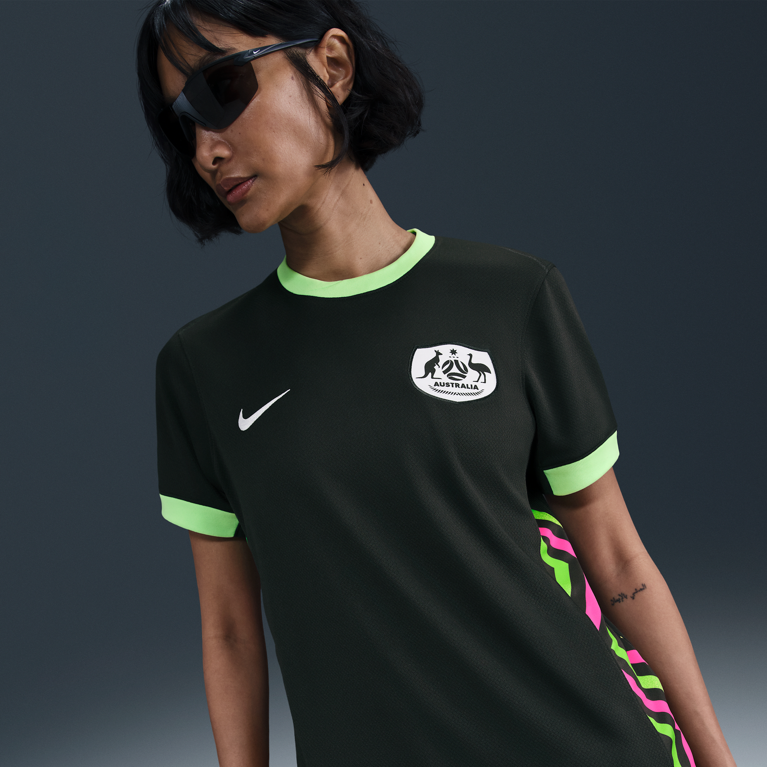 Australia 2025/26 Stadium Away Women's Nike Dri-FIT Football Replica Shirt - Green - Polyester - 50% Recycled Polyester