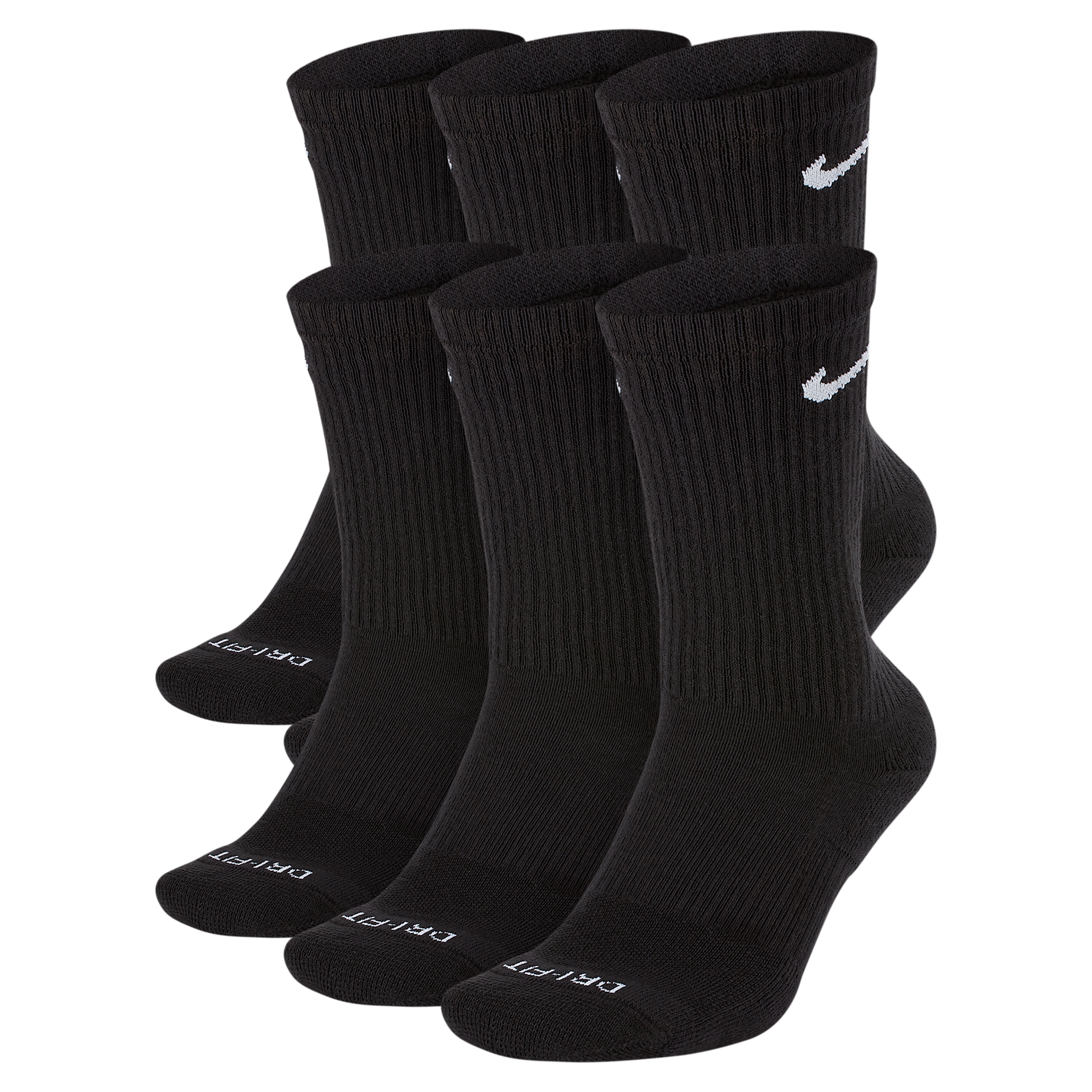 Thumbnail - Nike Everyday Plus Cushioned Crew-Trainingssocken (6 Paar) - Schwarz
