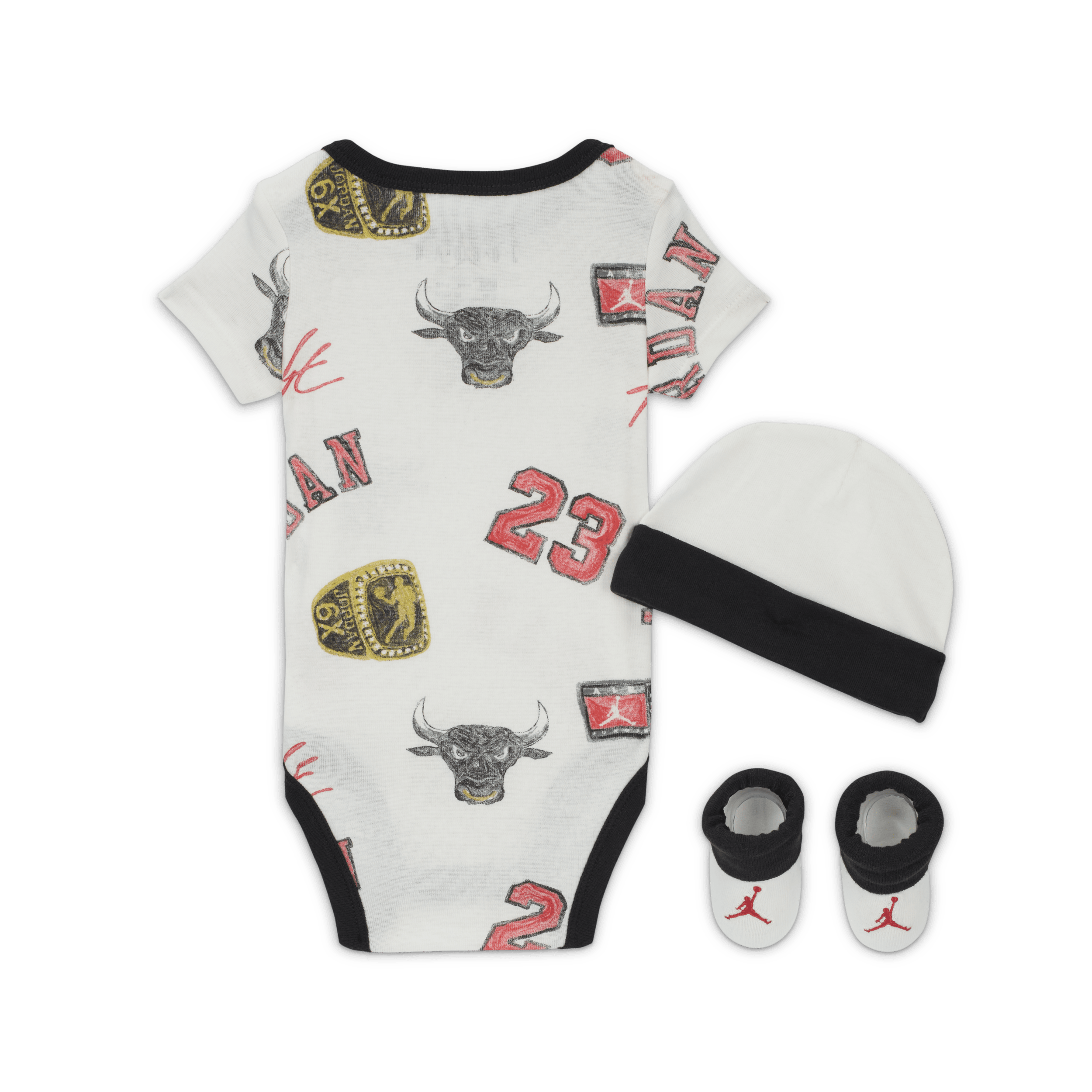 Jordan MJ Essentials driedelige babyset met print Wit