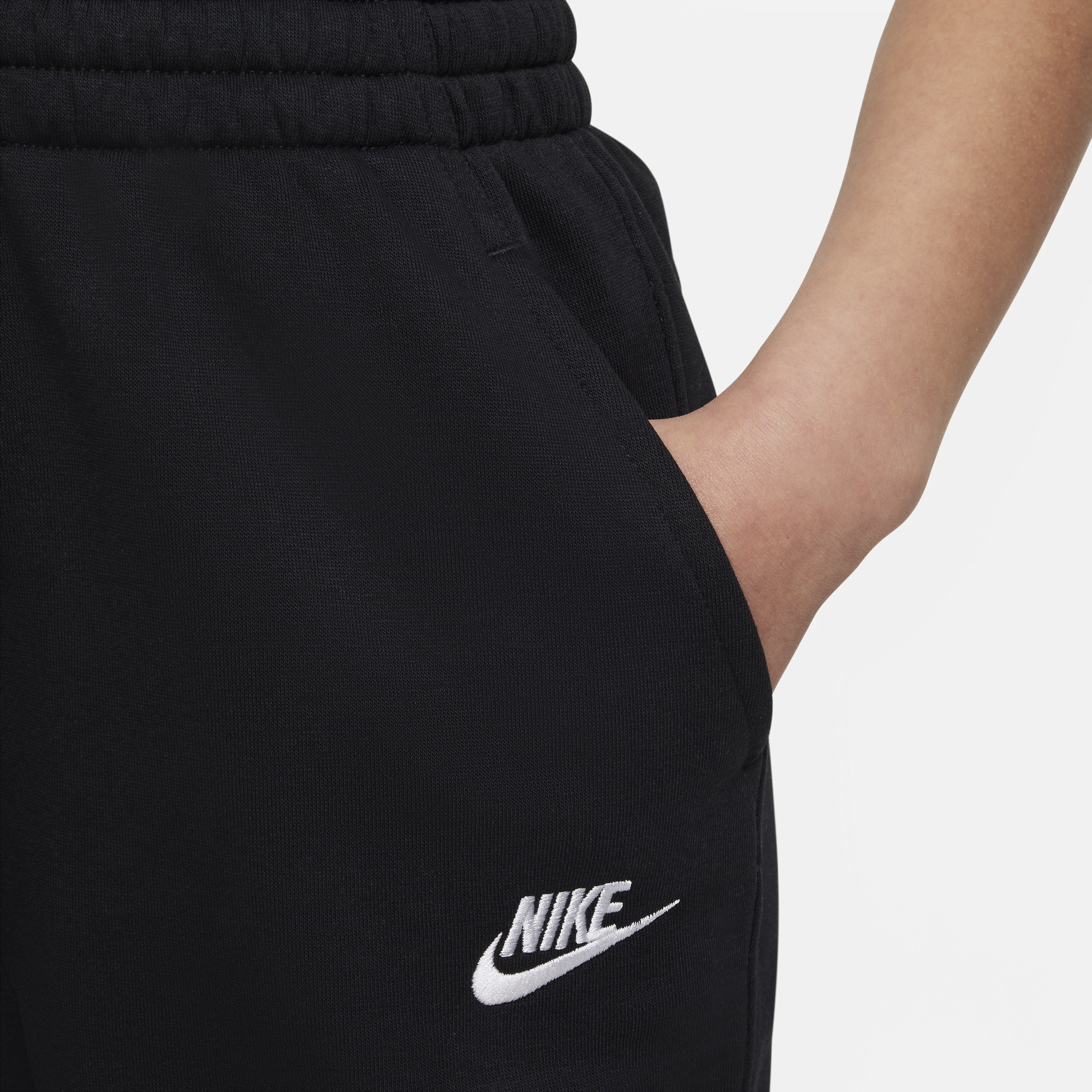 Pantalon taille haute ajusté Nike Sportswear Club Fleece pour ado (fille) - Noir