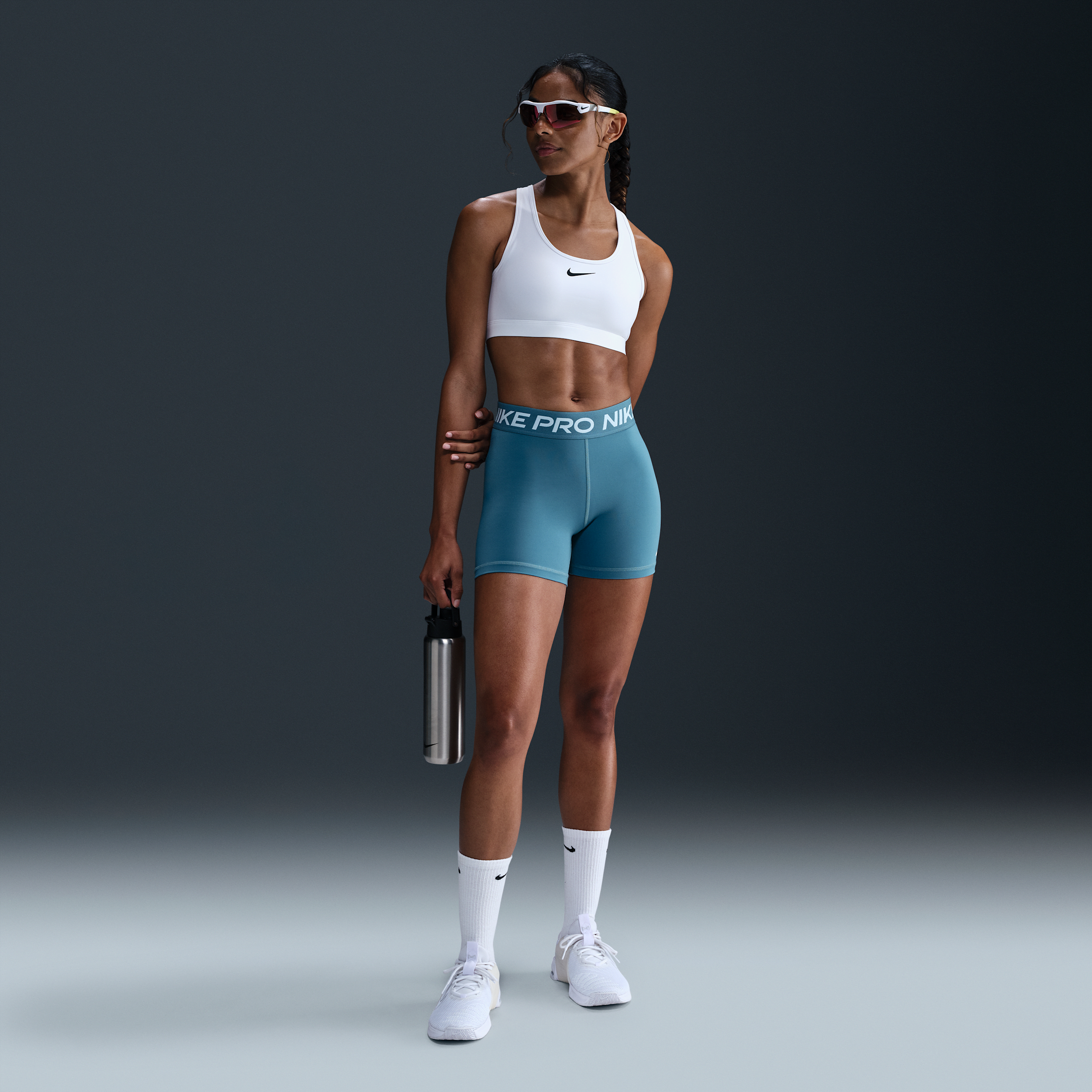 Nike Pro 365 Women's 13cm (approx.) Shorts - Blue - Recycled Polyester Minimum - 50% Recycled Polyester