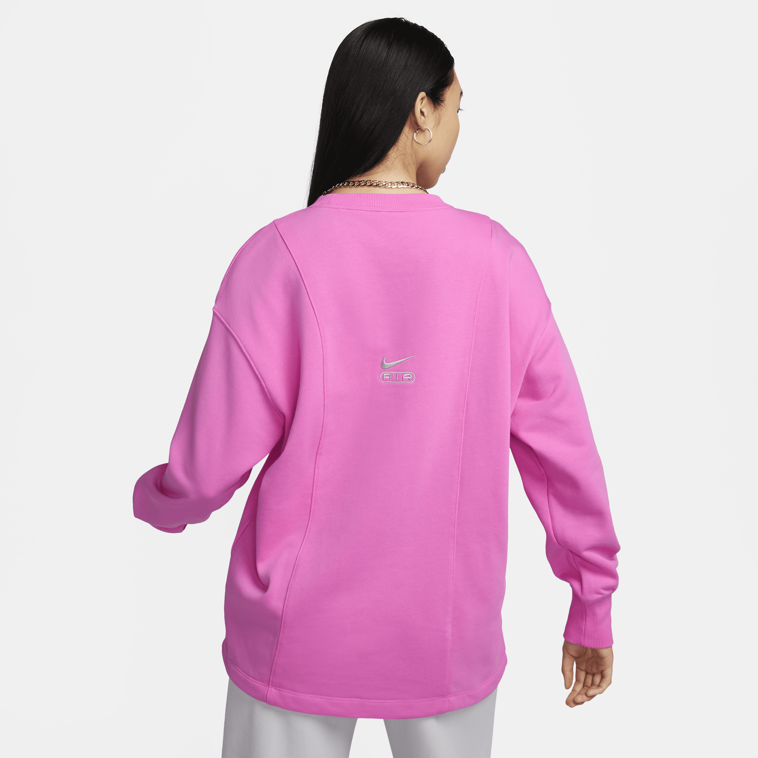 Nike Air Extra oversized sweatshirt van sweatstof met ronde hals voor dames Rood