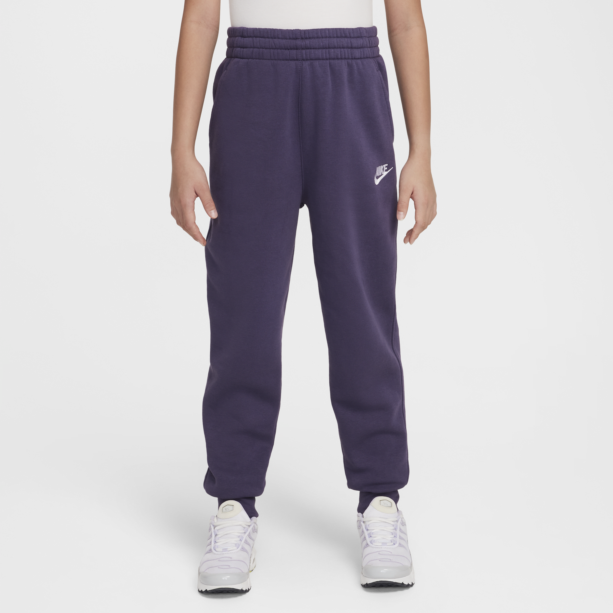 Pantalon taille haute ajusté Nike Sportswear Club Fleece pour ado (fille) - Pourpre