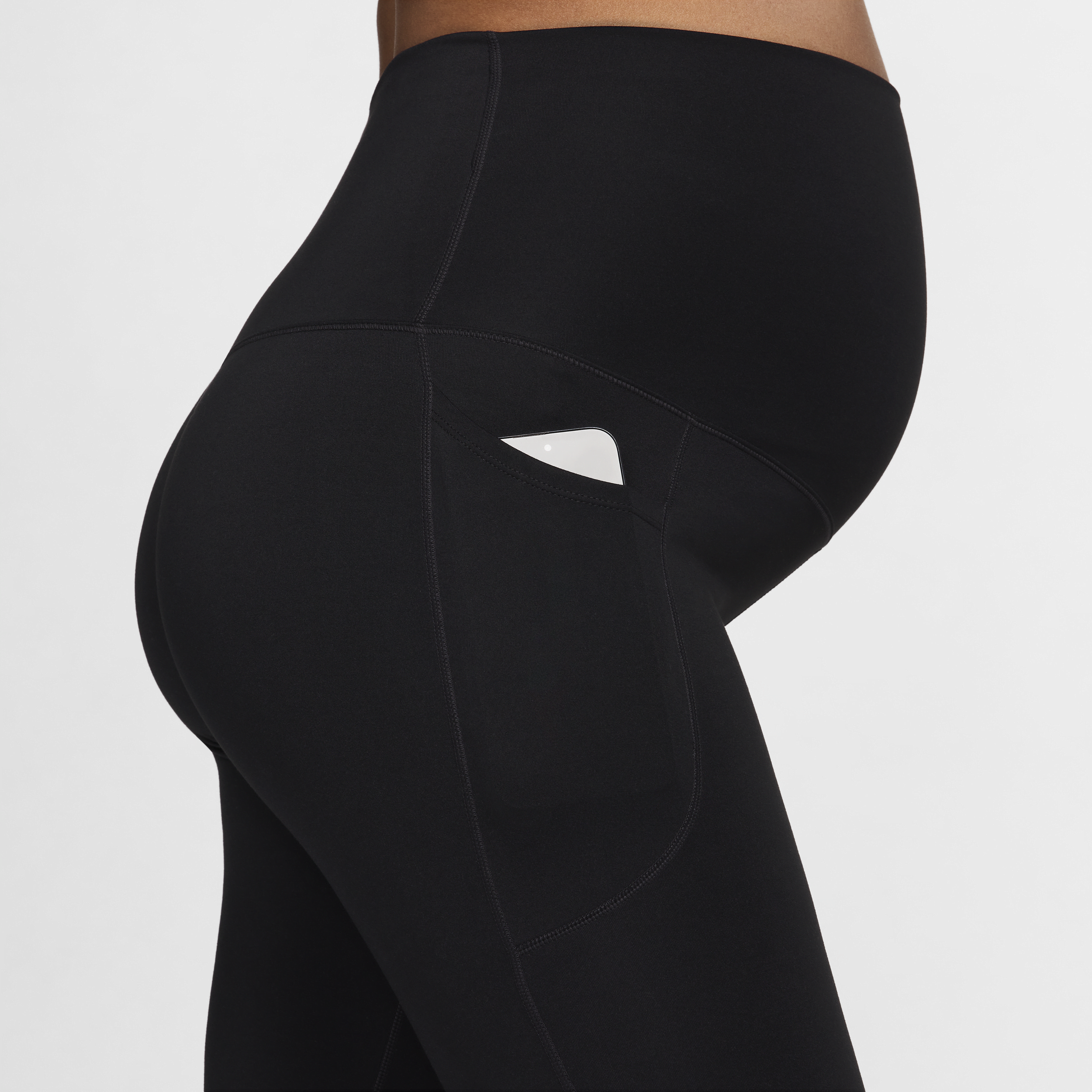 Legging 7/8 taille haute avec poches Nike (M) One pour femme (maternité) - Noir