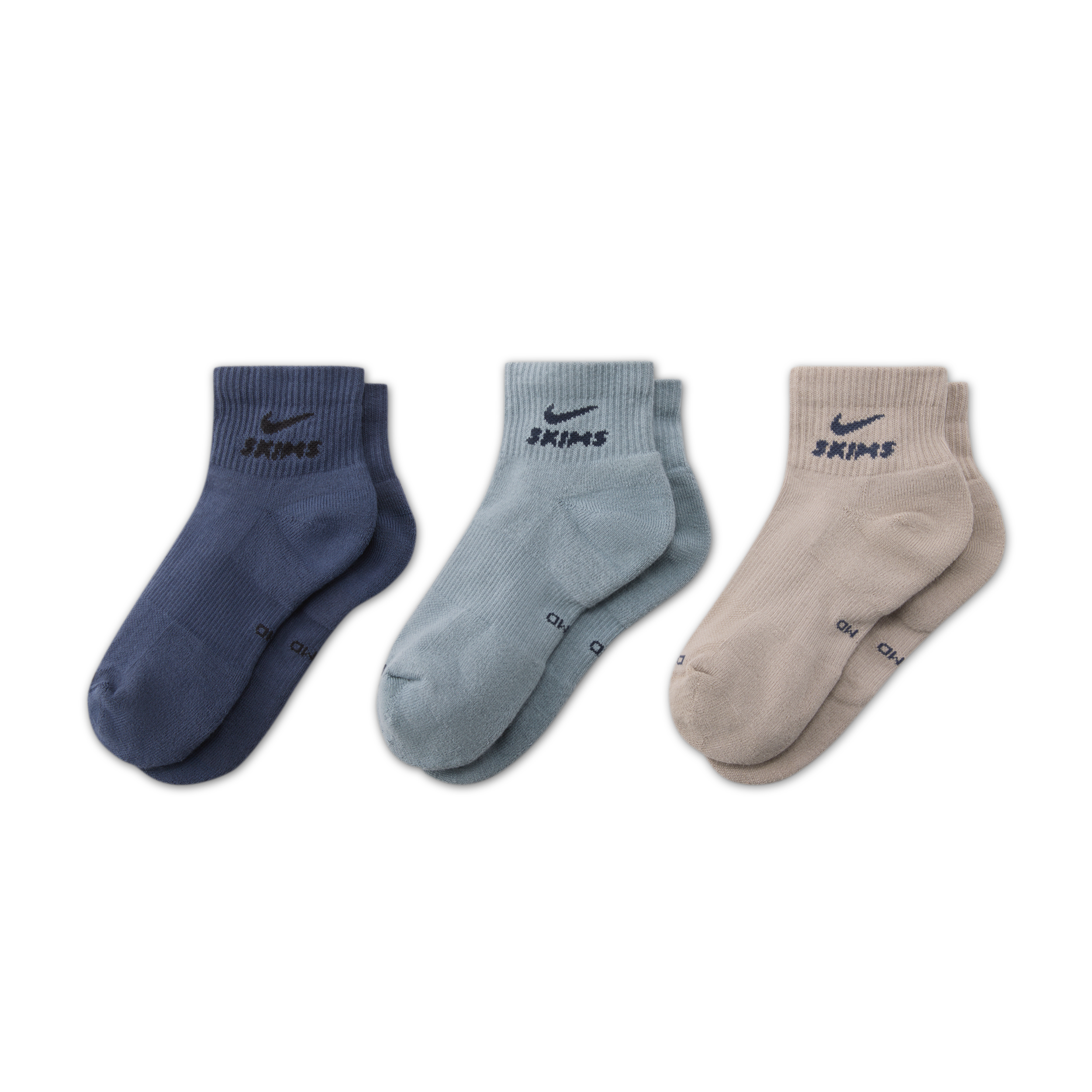 Thumbnail - NikeSKIMS Dri-FIT viertellange Socken (Damen, 3 Paar) - Blau