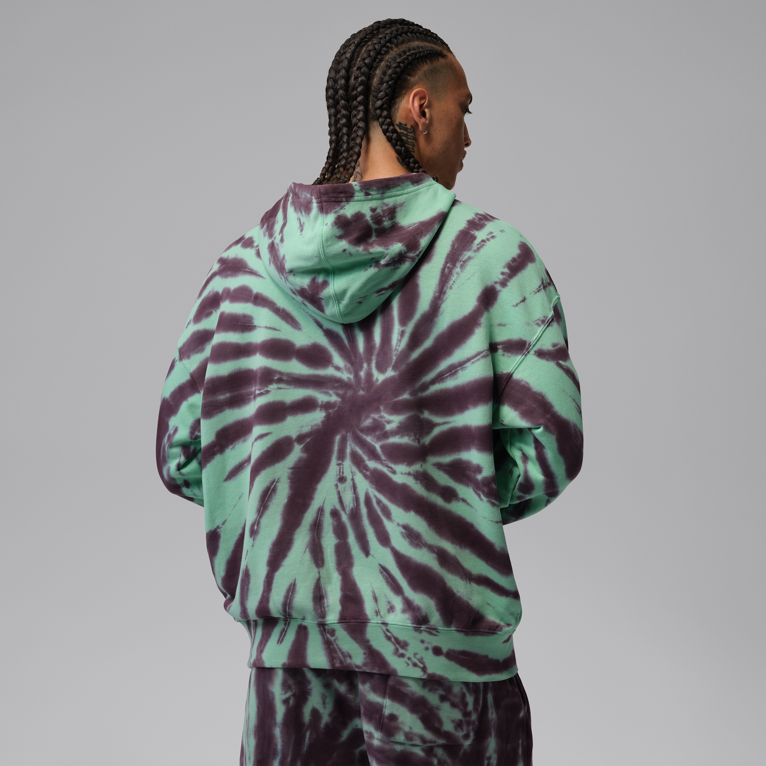 Thumbnail - Jordan Brooklyn Festival Fleece-Pullover mit Batik-Design (Herren) - Grün