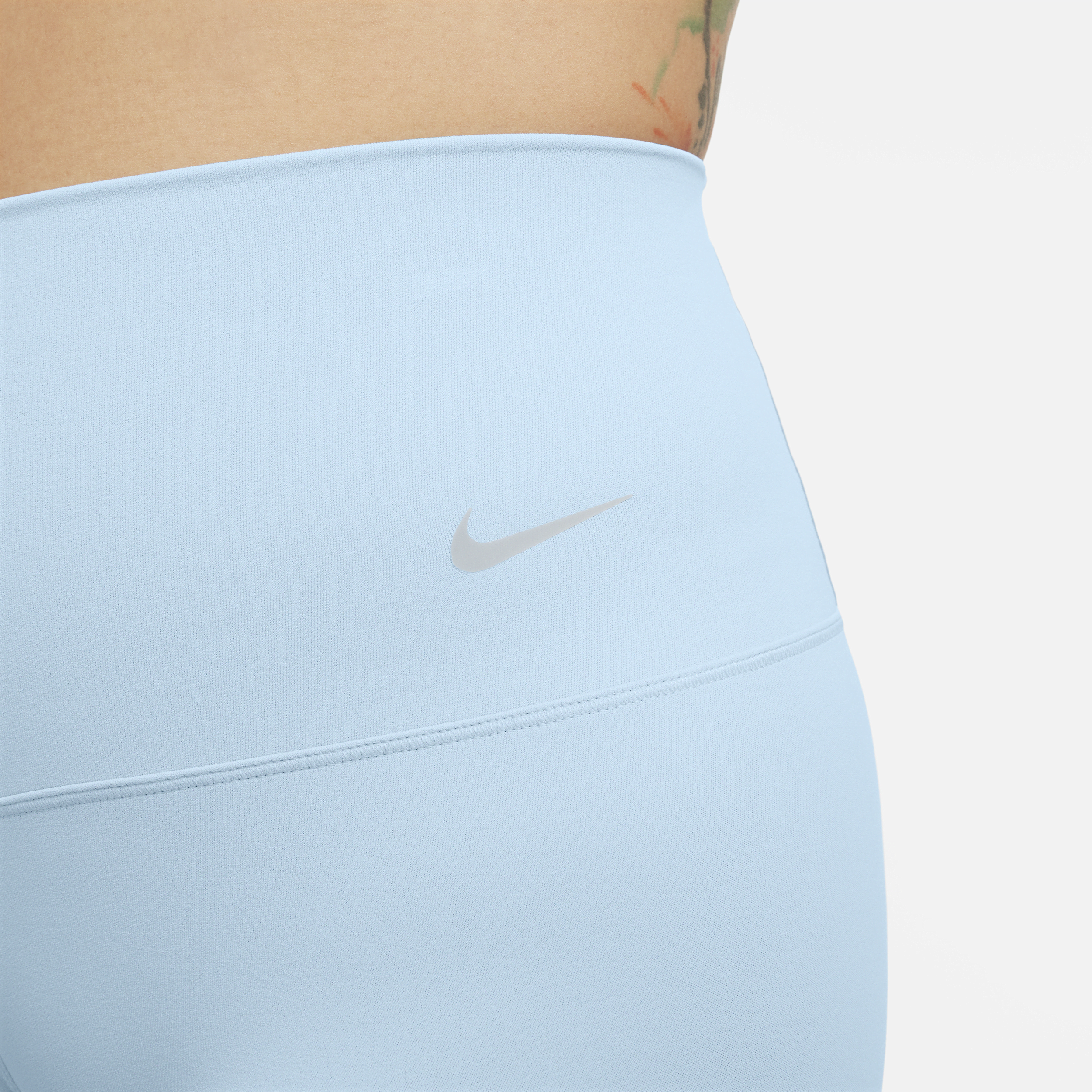 Nike Zenvy Bikeshorts met iets ondersteunende hoge taille voor dames (21 cm) Blauw