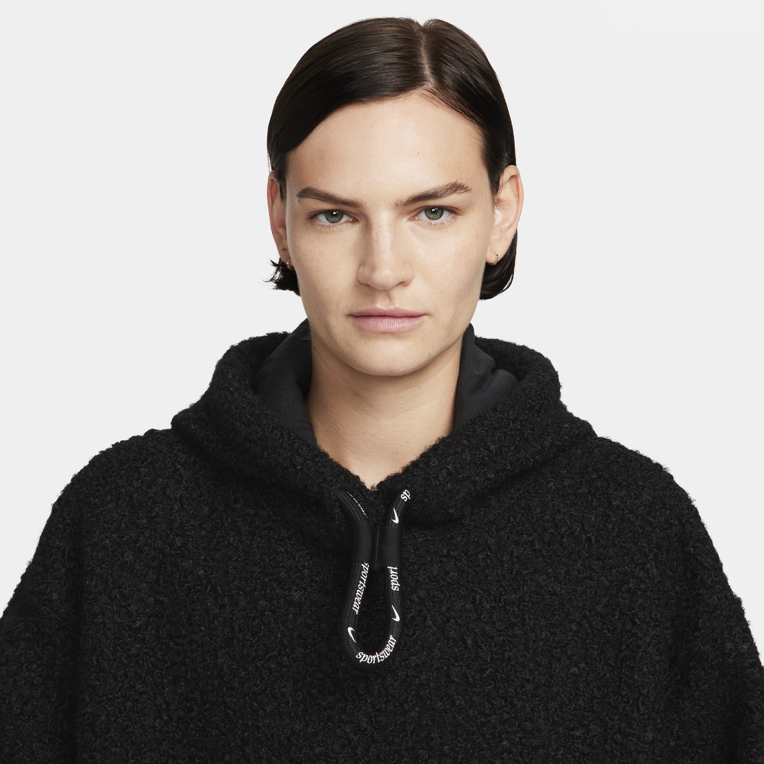 Nike Sportswear Collection hoodie van hoogpolige fleece voor dames Zwart