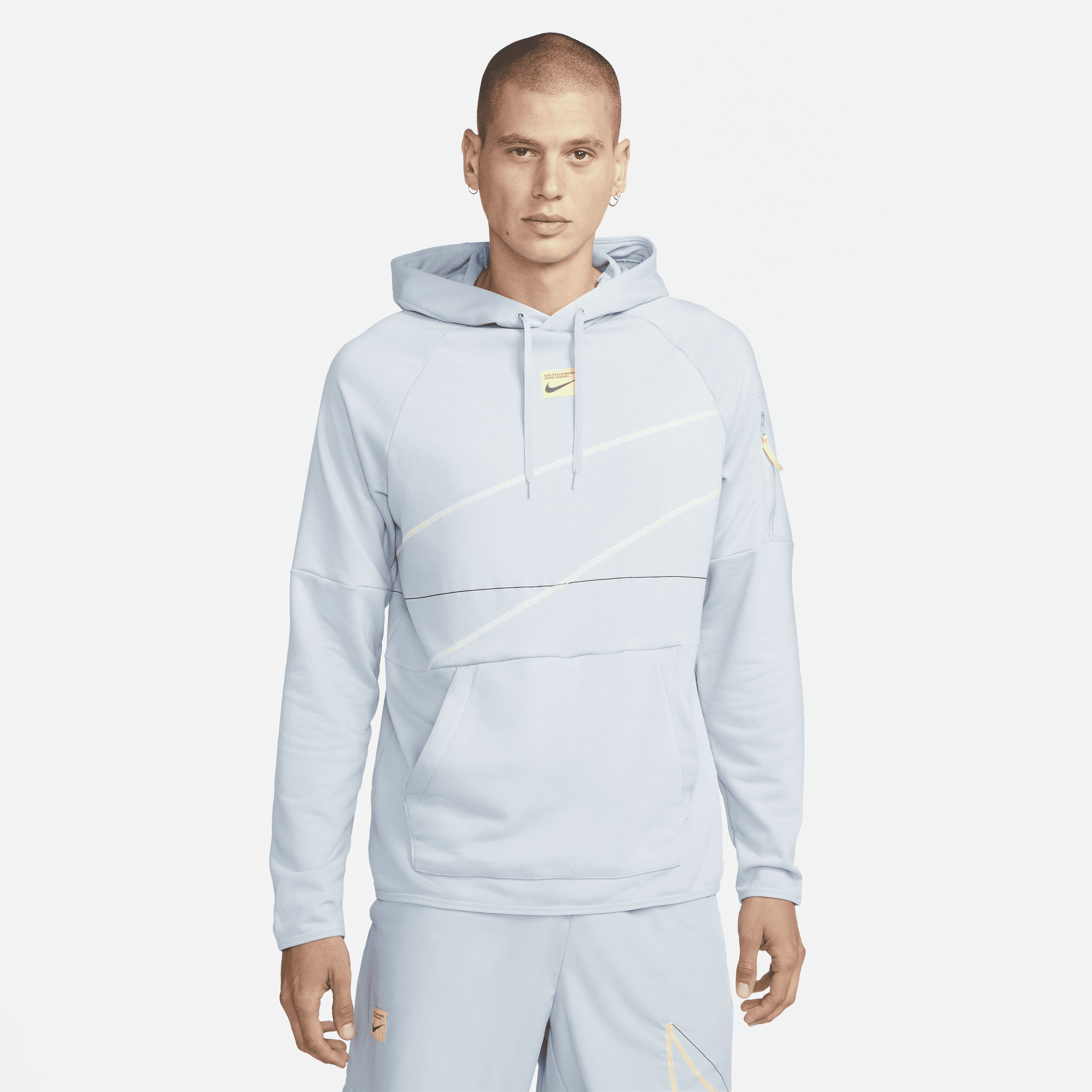 Nike Dri-FIT-pullover-fitnesshættetrøje i fleece til mænd - blå