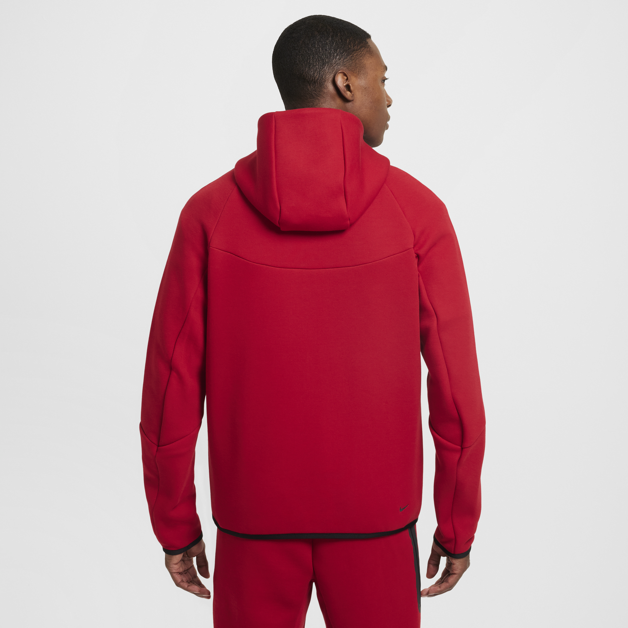 Sweat à capuche et zip Windrunner Nike Tech pour homme - Rouge