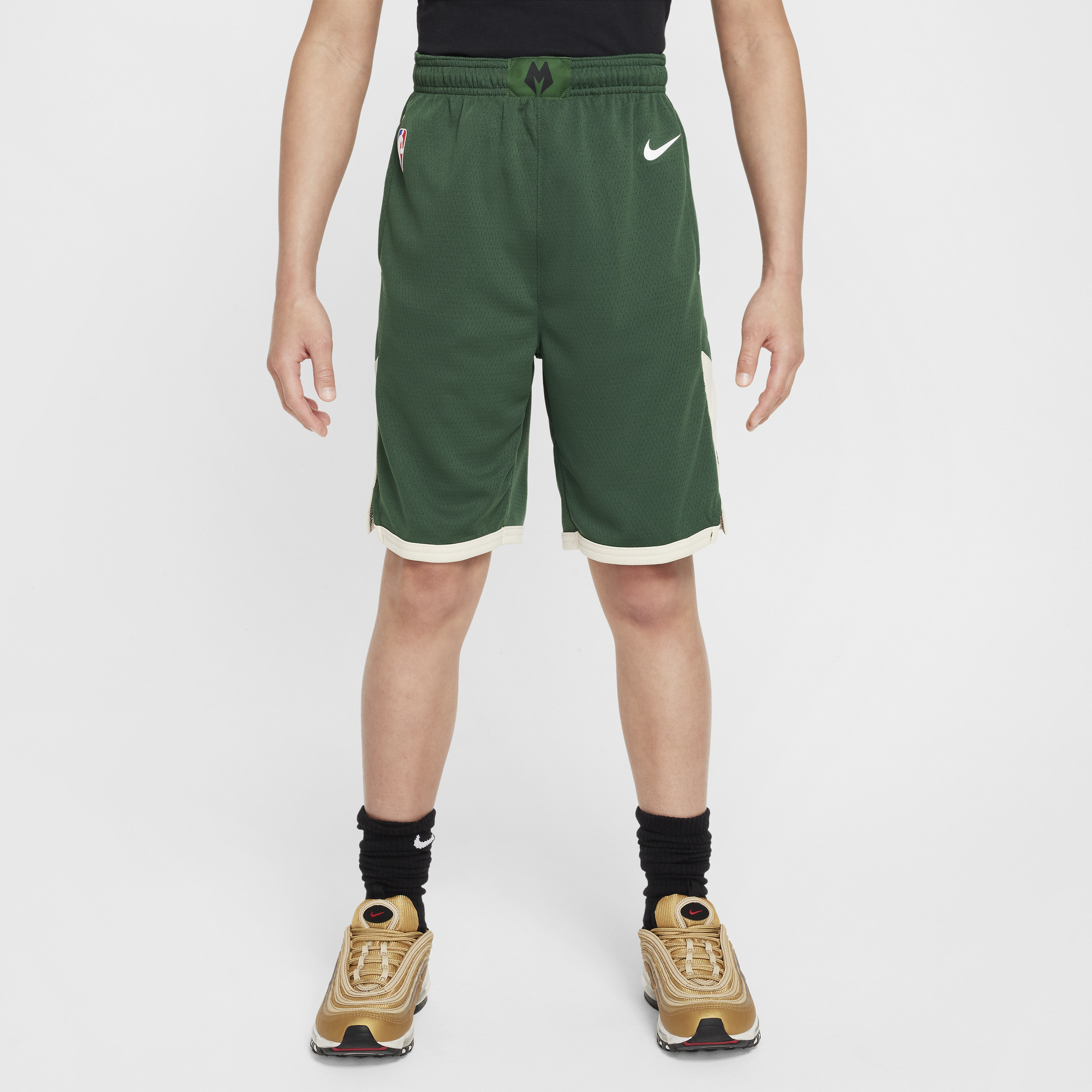 Nike Milwaukee Bucks 2023/24 Icon Edition Swingman  NBA-jongensshorts - Groen