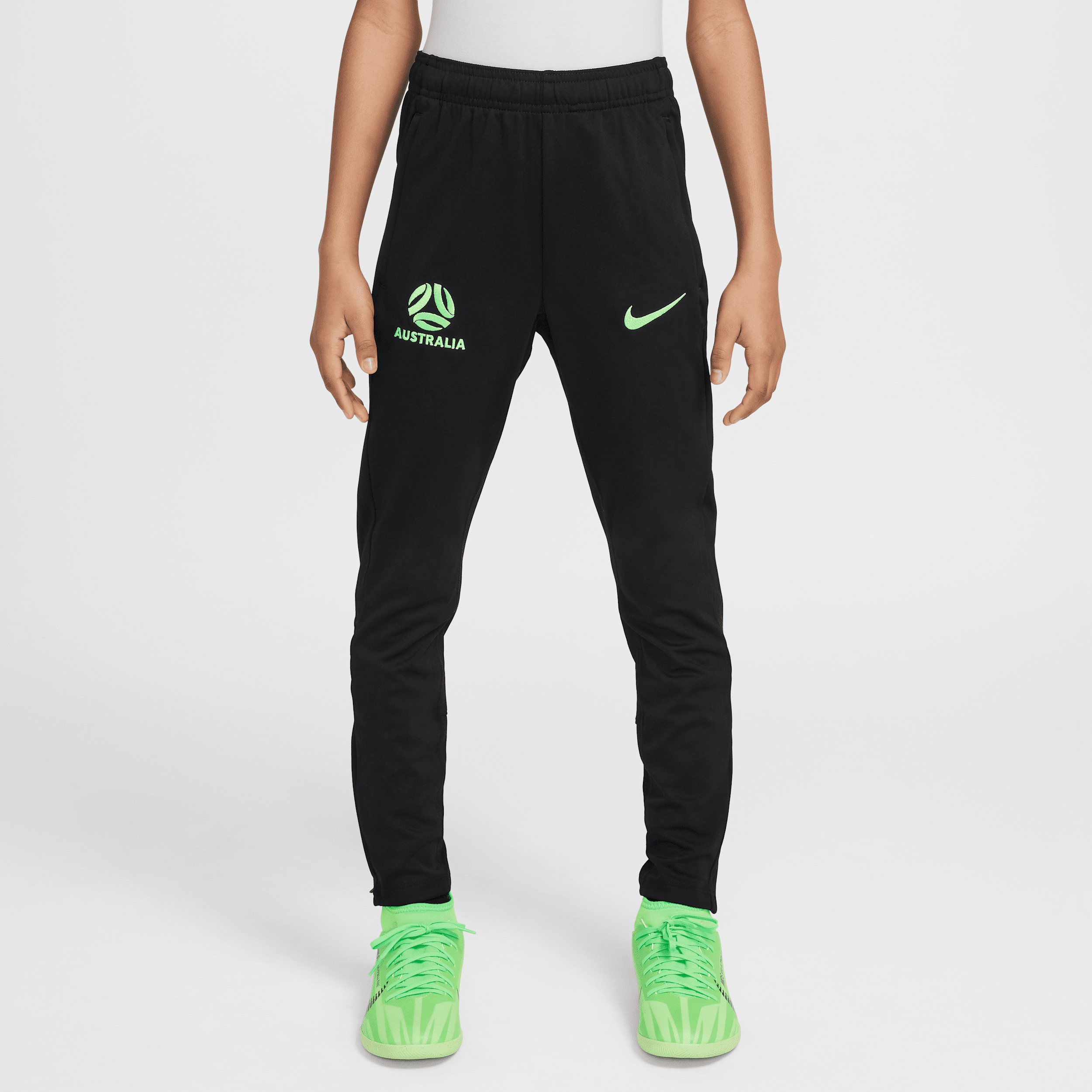 Australia Academy Pro Older Kids' Nike Dri-FIT Football Knit Pants - Black - Polyester