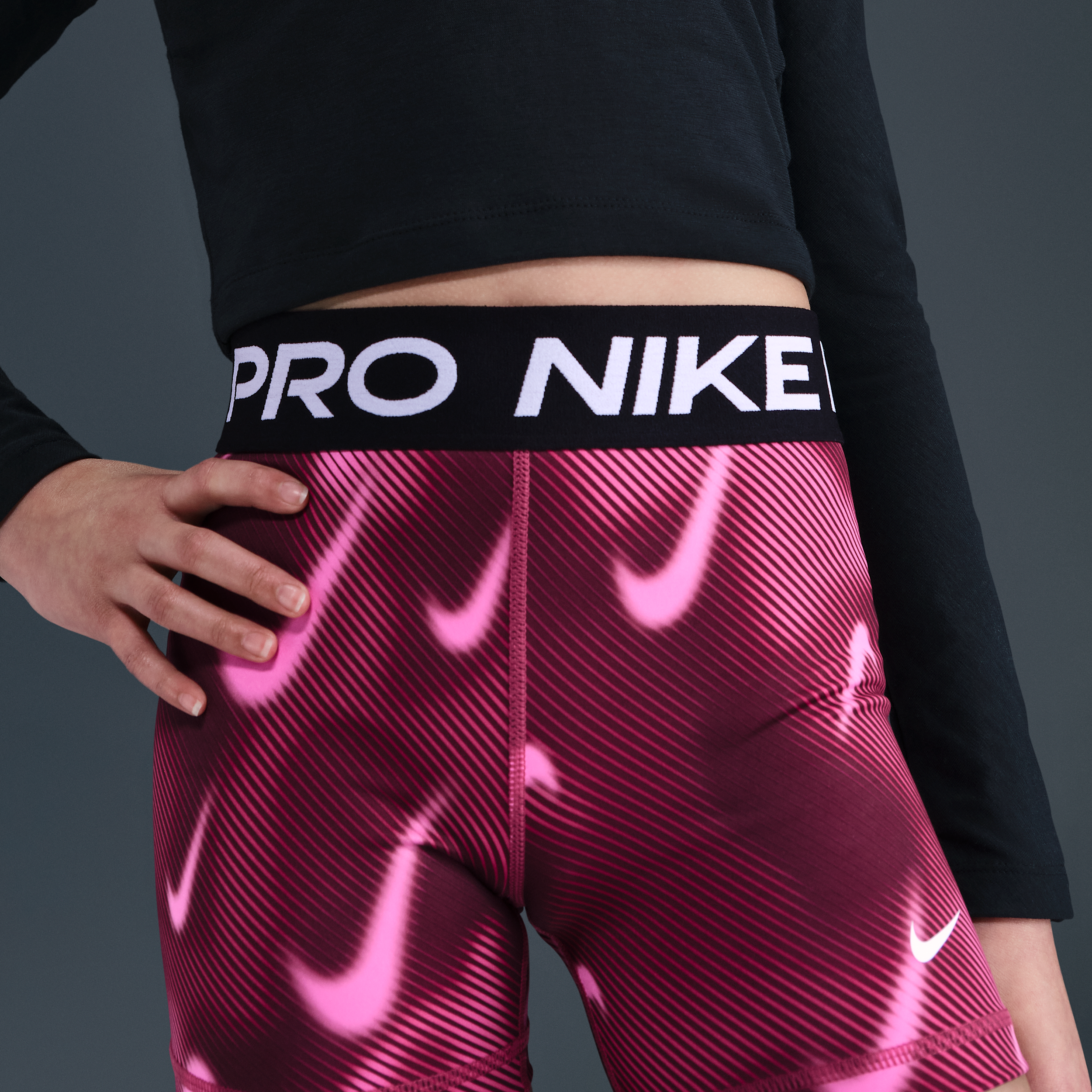 Thumbnail - Nike Pro Dri-Fit Shorts (ca. 7,5 cm, ältere Kinder, Mädchen) - Lila