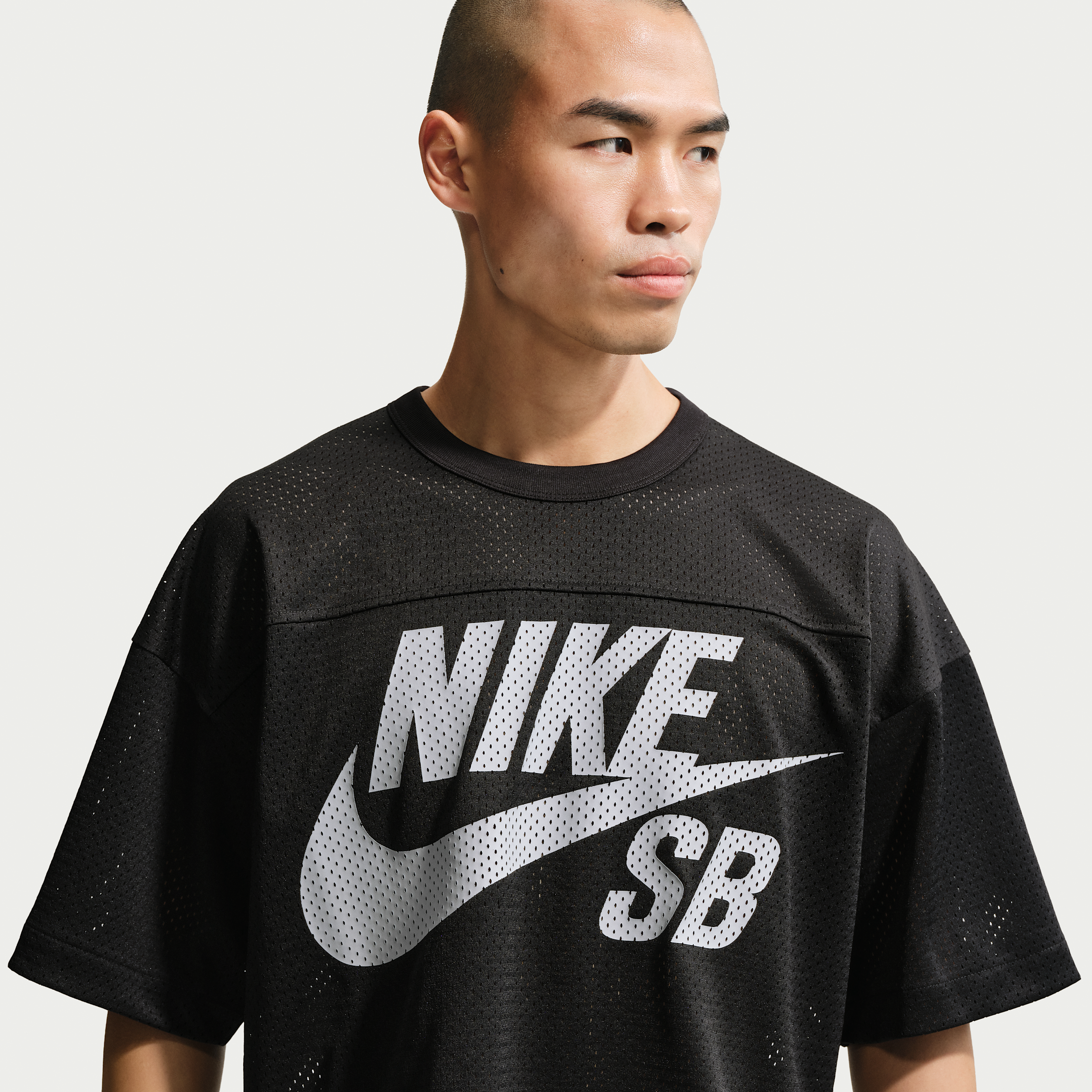 Maglia stile football americano da skateboard in mesh Nike SB - Nero