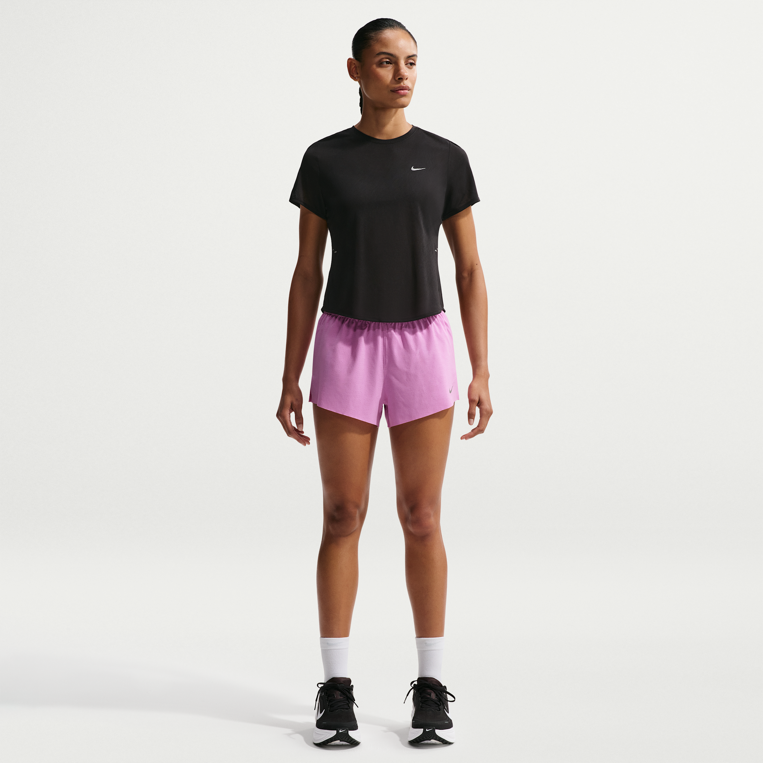 Nike Short De Running Taille Mi Haute Avec Sous Short Integre Dri Fit Nike Swift Breathe 6 Cm Pour
