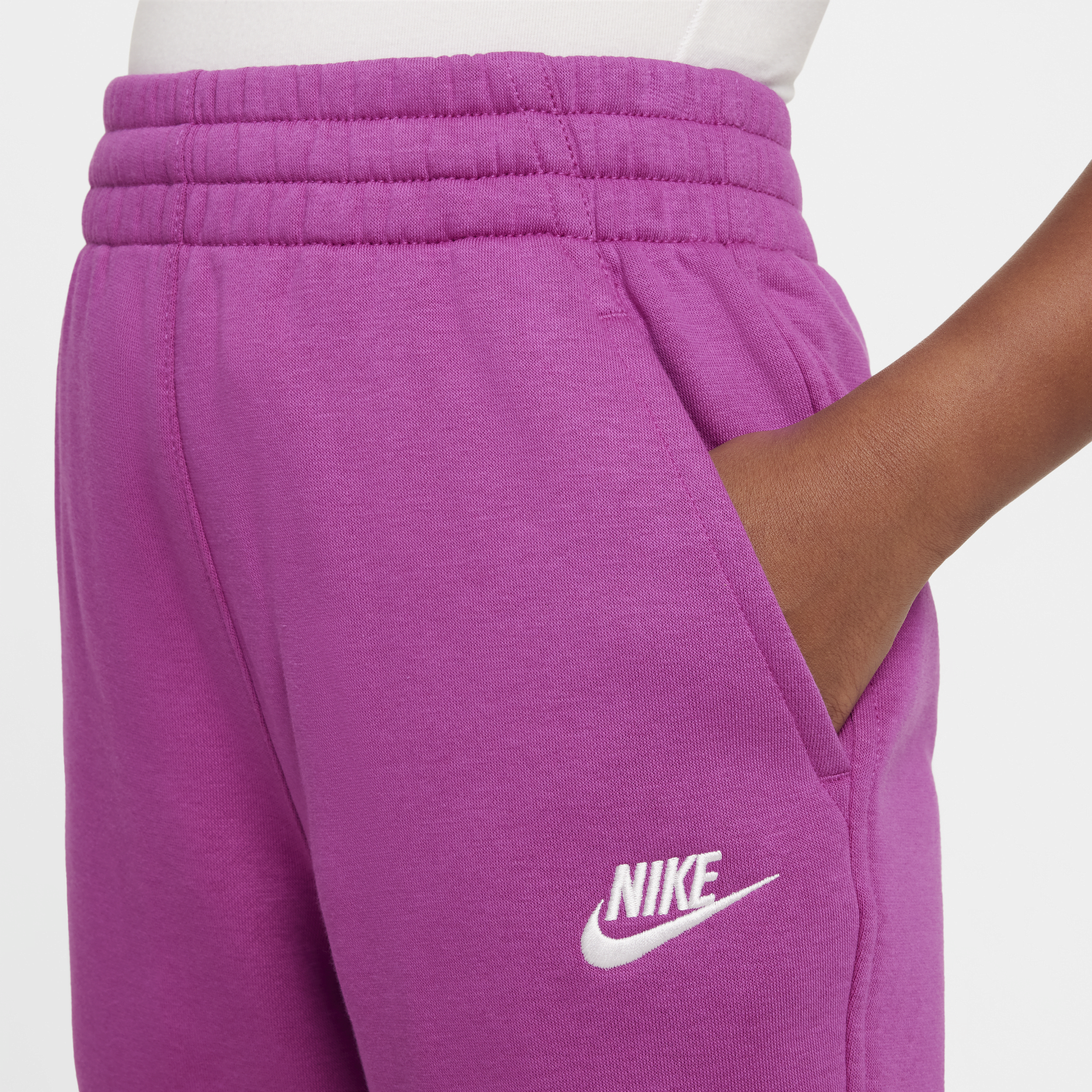 Pantalon taille haute ajusté Nike Sportswear Club Fleece pour ado (fille) - Pourpre