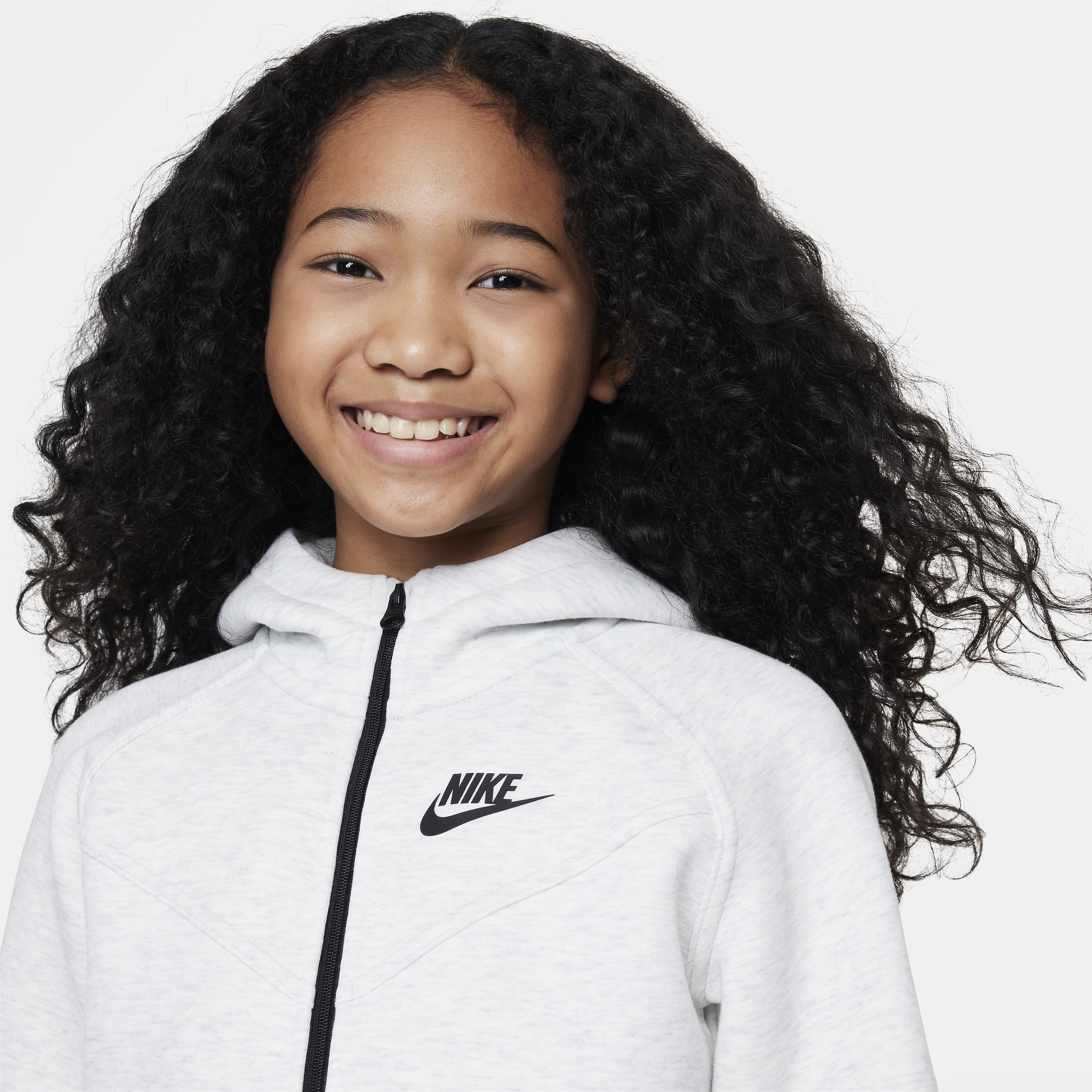 Nike Sportswear Tech Fleece Hoodie met rits over de hele lengte voor meisjes Grijs