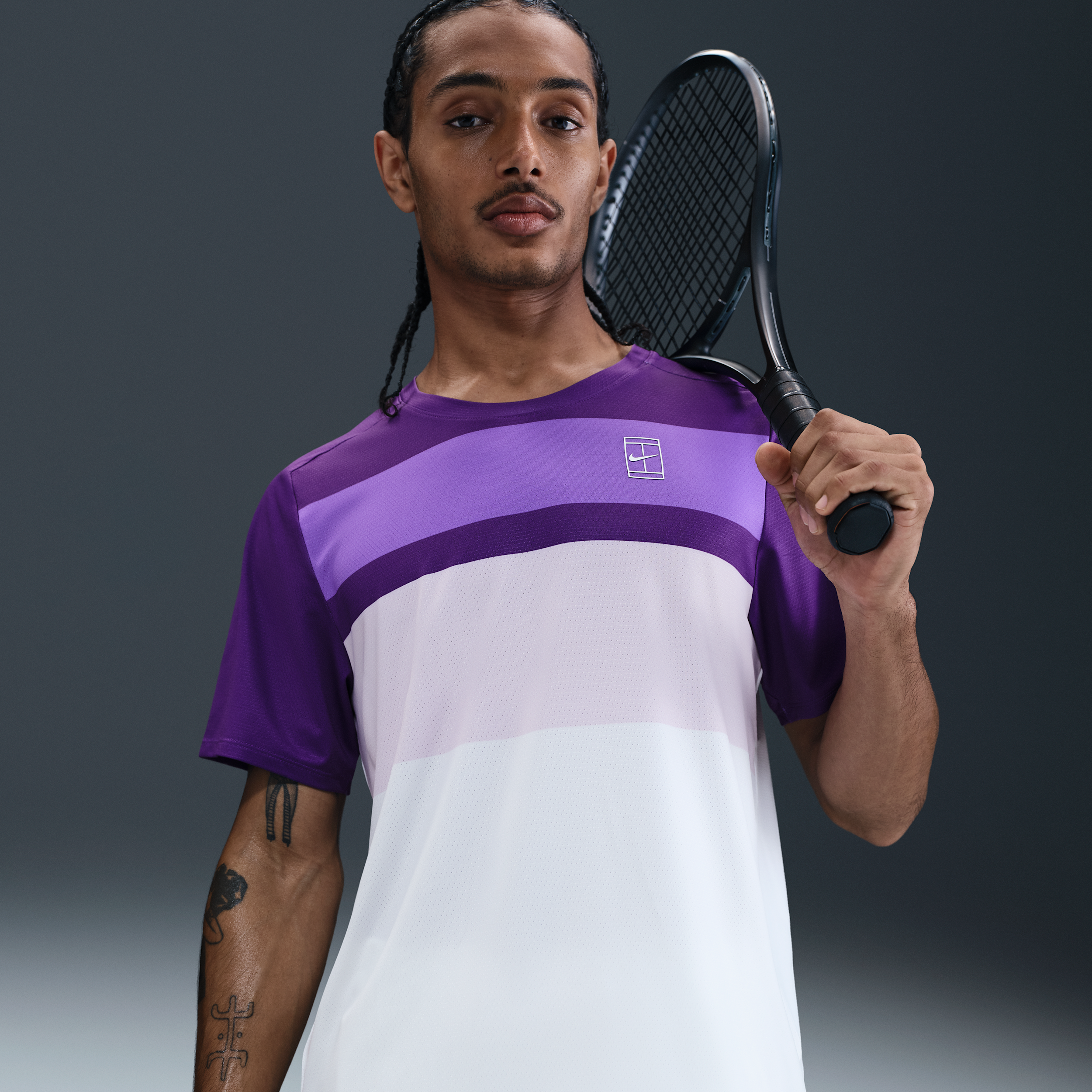 Thumbnail - NikeCourt Advantage Tennisshirt (Herren) - Lila