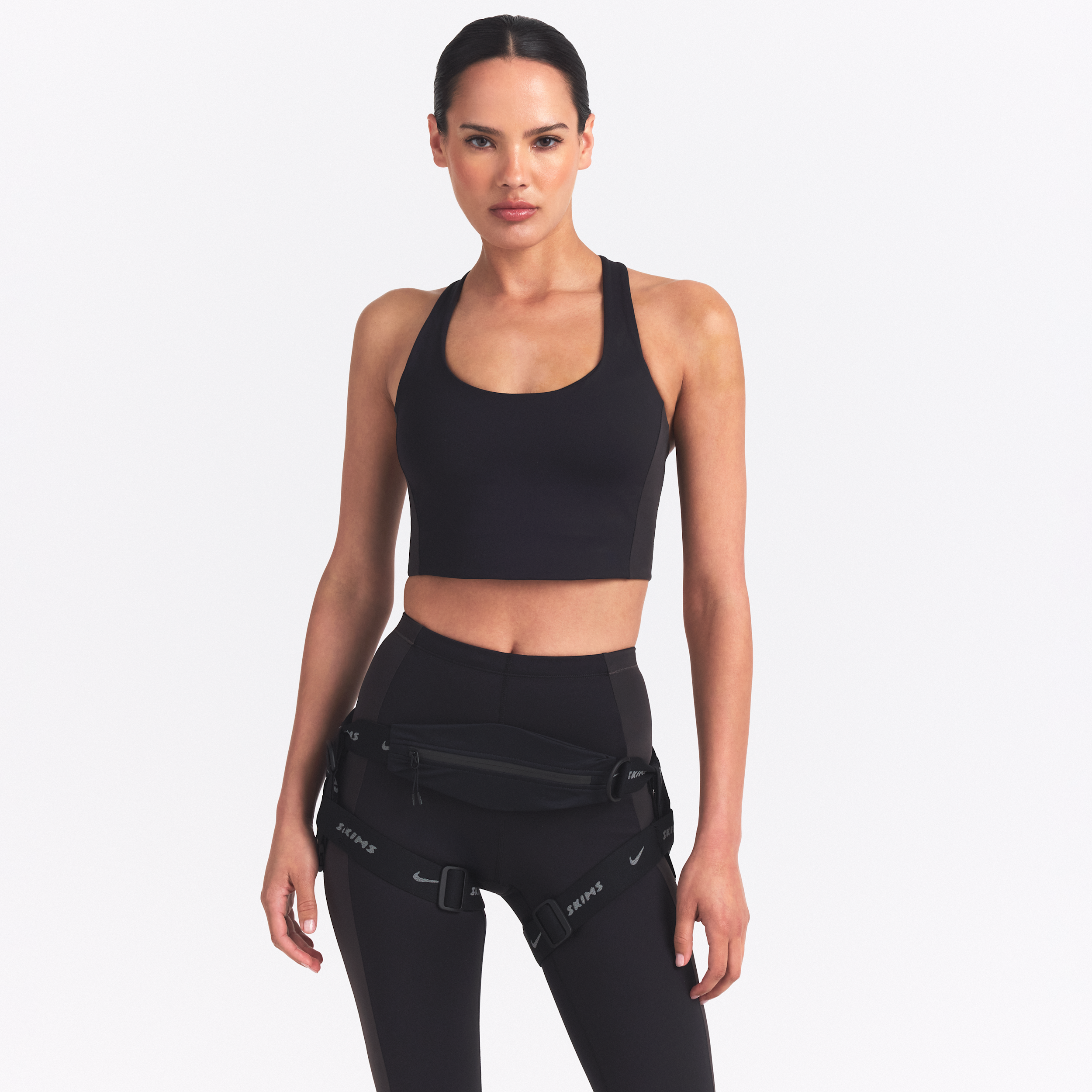 Thumbnail - NikeSKIMS Matte Shine Mix Damen-T-Back-BH - Schwarz