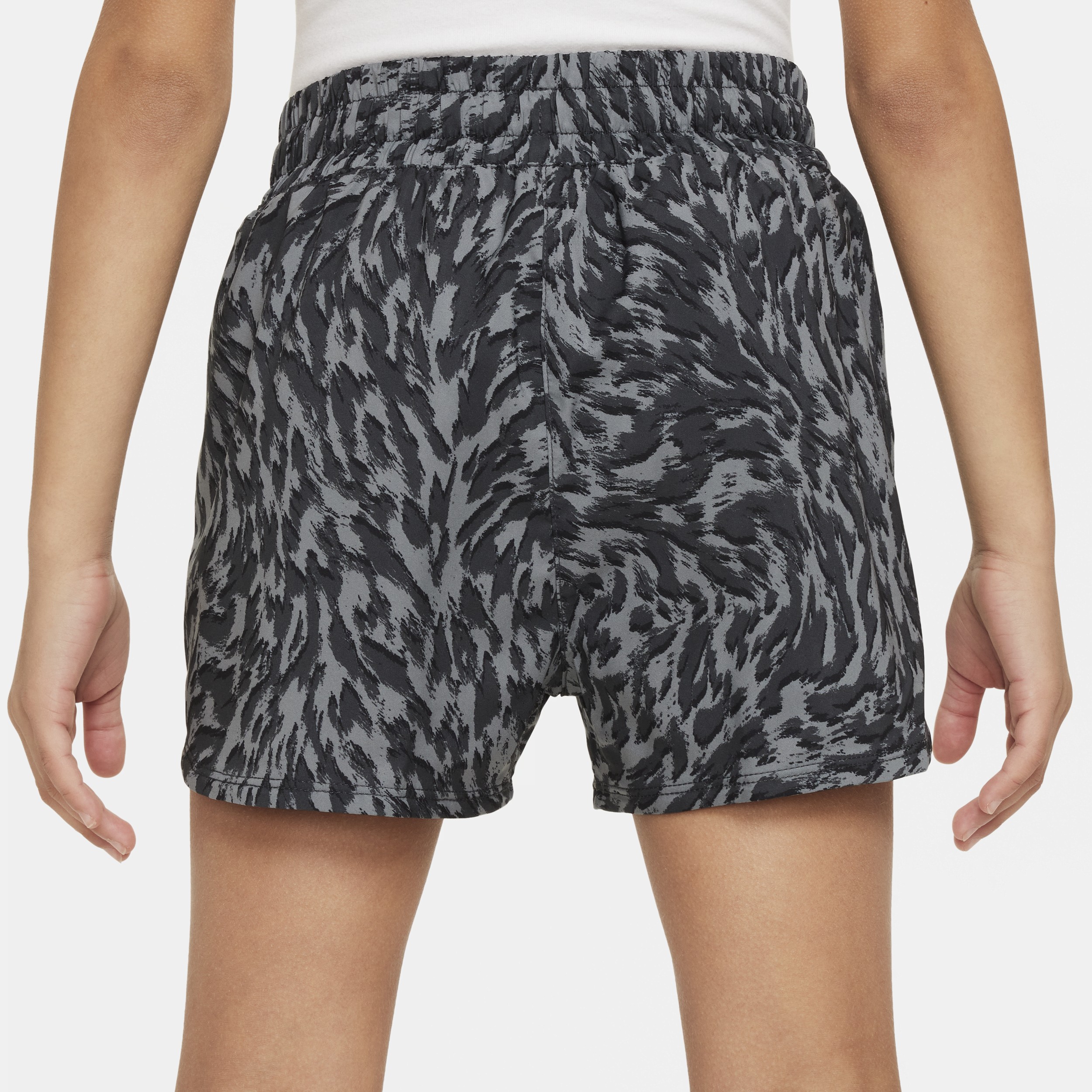 Nike One geweven shorts met hoge taille voor meisjes Grijs