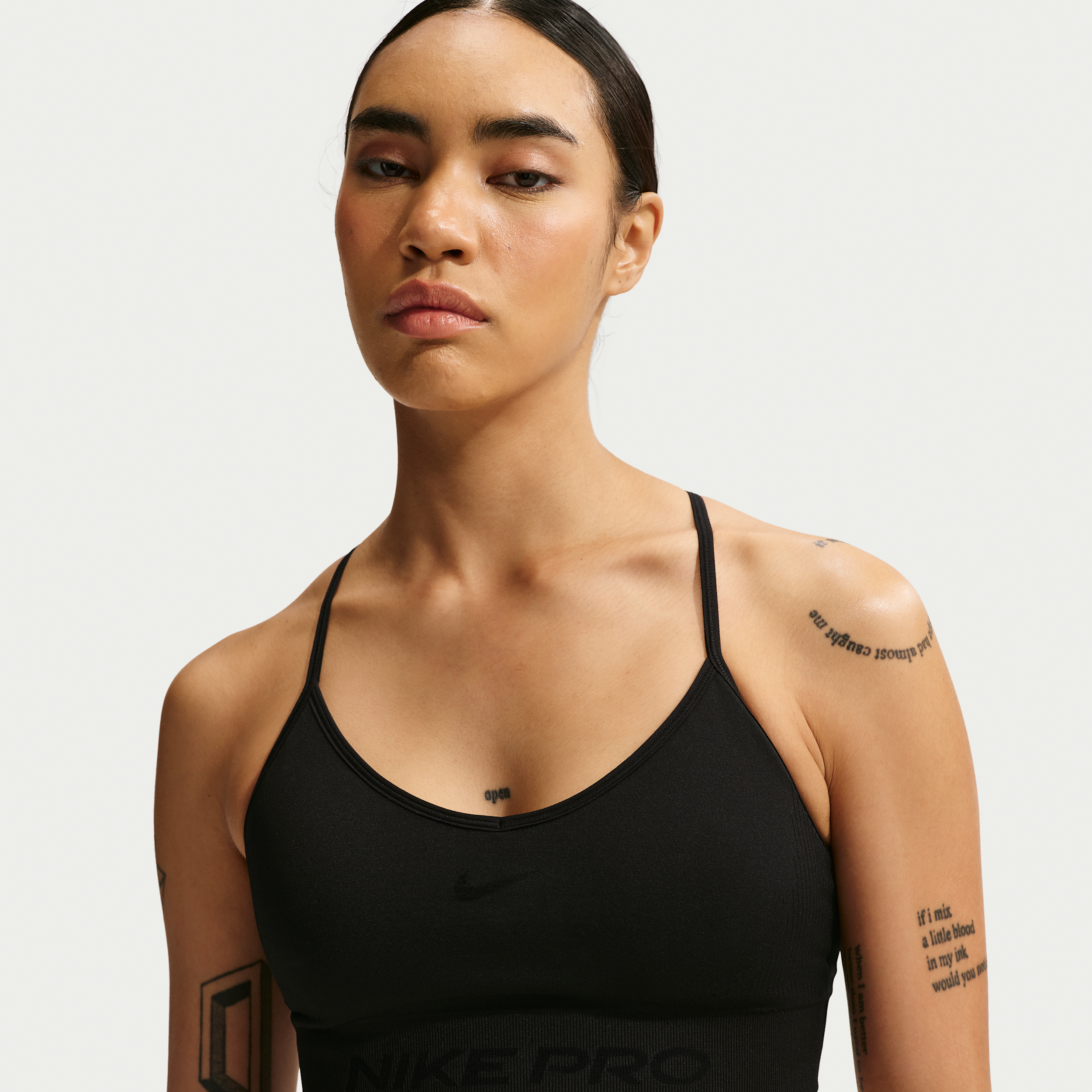 Bra imbottito a sostegno leggero Nike Pro Seamless – Donna - Nero