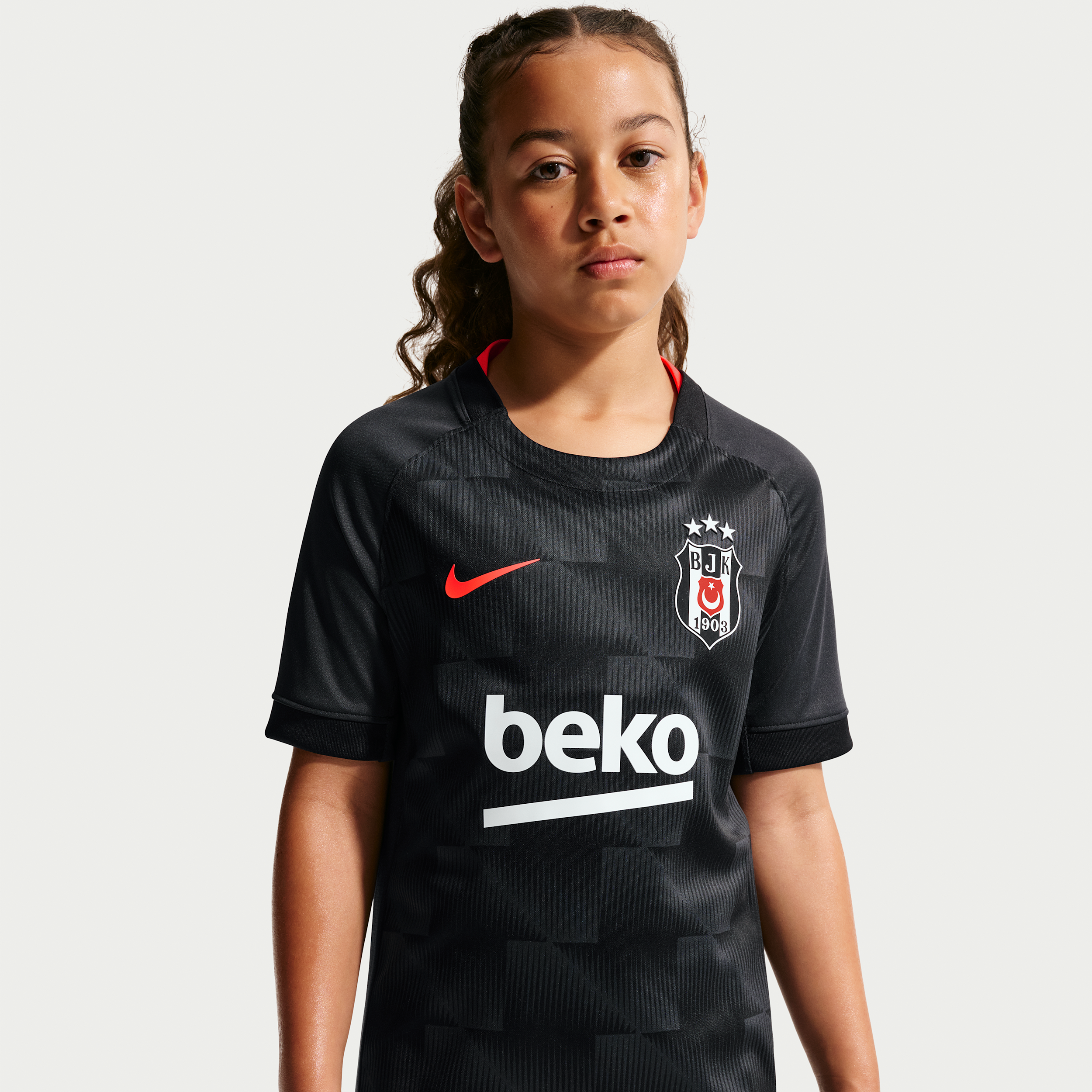 Beşiktaş J.K. 2026/27 Third Nike Dri-FIT Replica-fodboldtrøje til store børn - sort