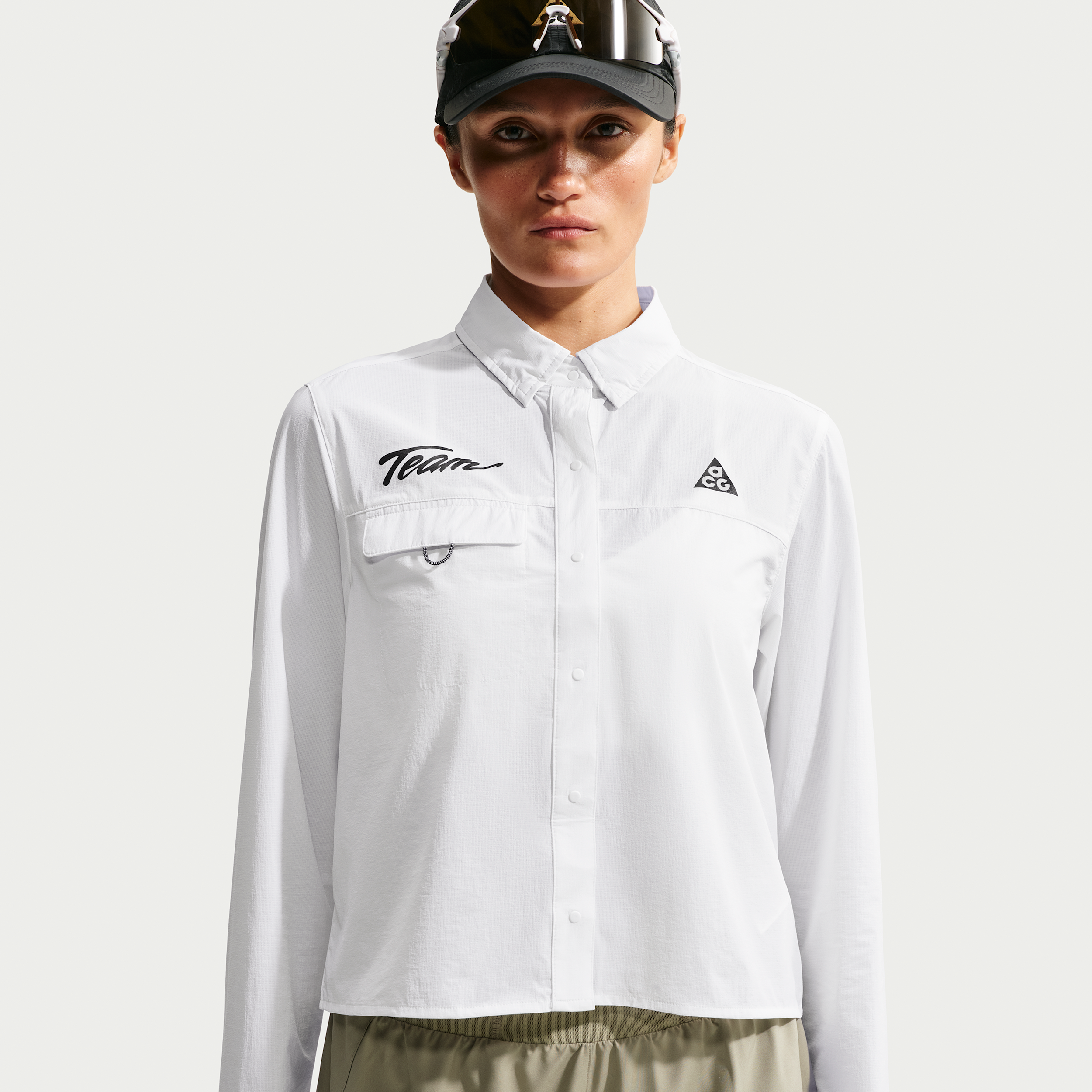 Nike Haut De Trail Imprime A Manches Longues Et Boutons Acg Aireez Pour