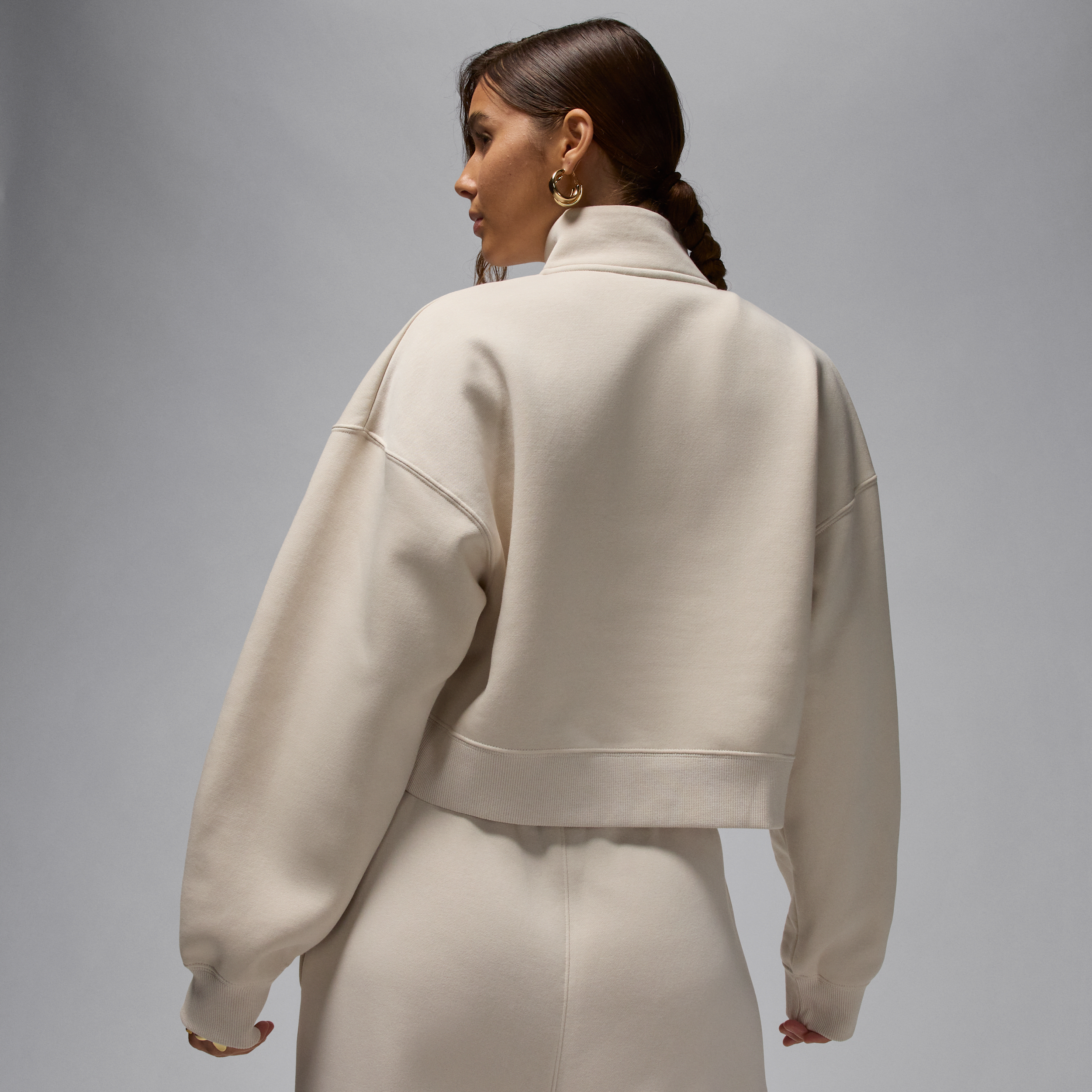 Thumbnail - Jordan Brooklyn Fleece Oberteil mit Viertelreißverschluss (Damen) - Braun