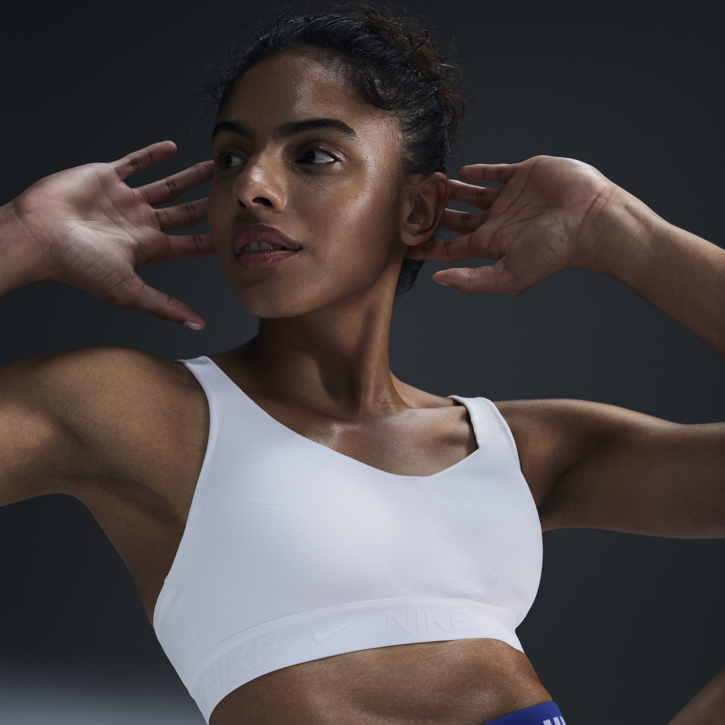 Nike Indy High-Support Women's Padded Adjustable Sports Bra - White - Recycled Polyester Minimum - 50% Recycled Polyester
