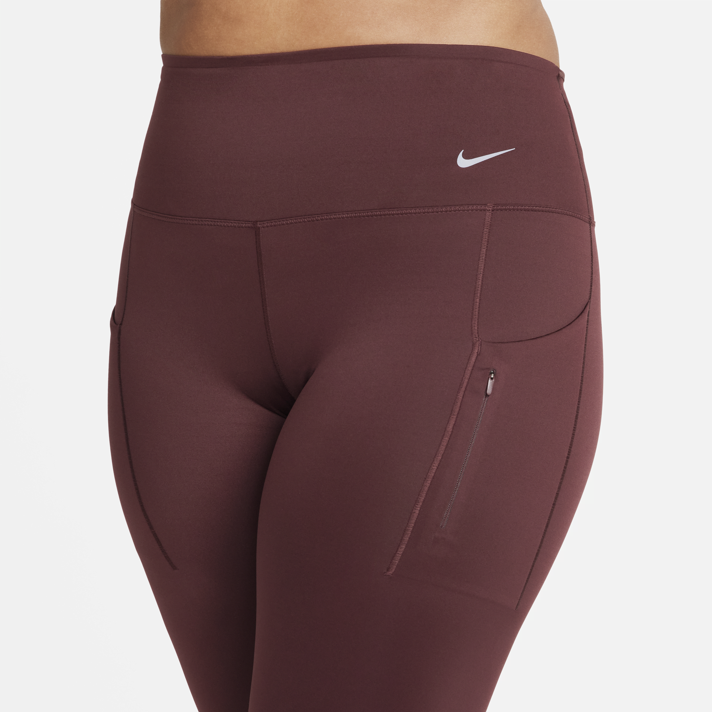 Nike Go Lange legging met hoge taille zakken en complete ondersteuning voor dames Rood
