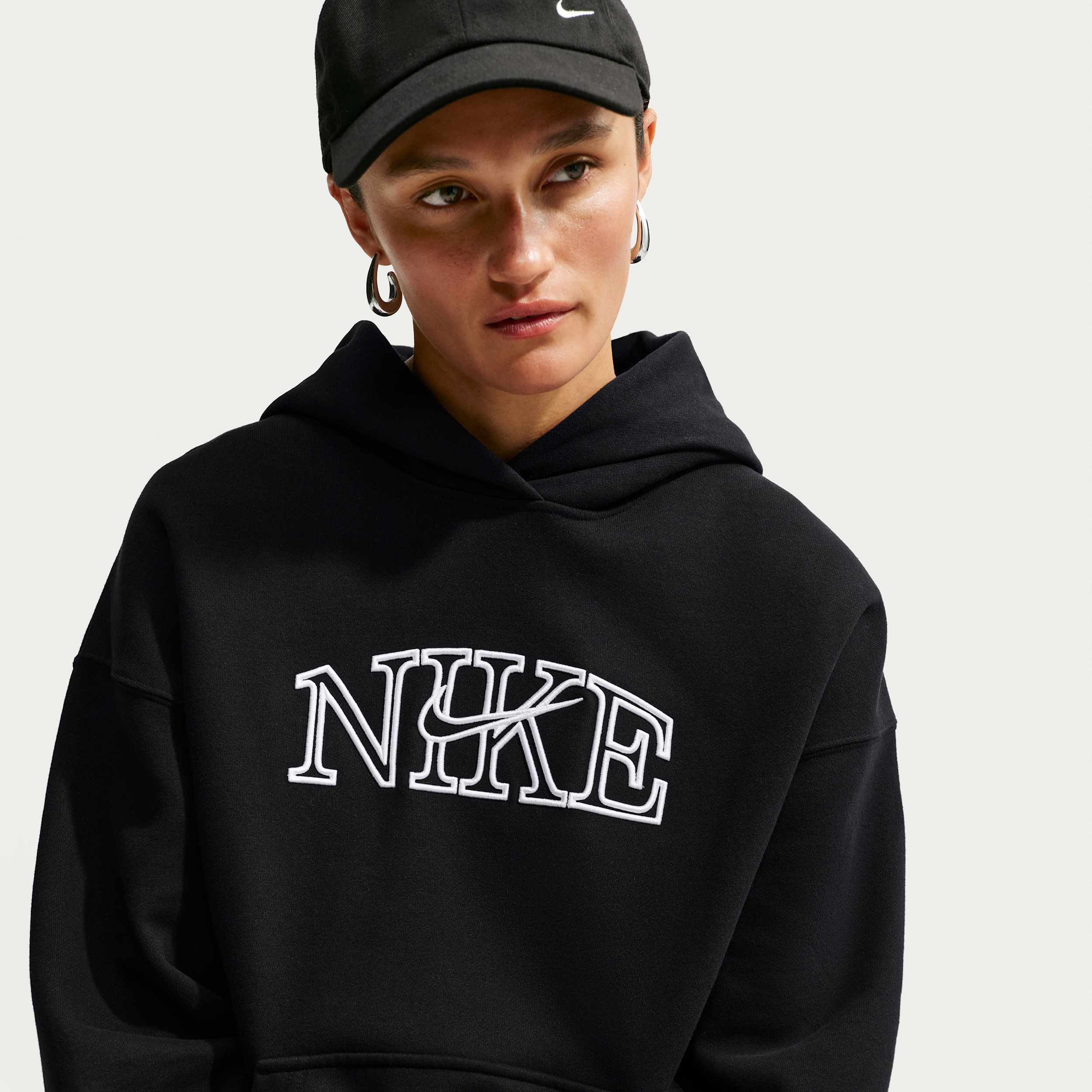 Oversized Nike Studio Fleece-pulloverhættetrøje 