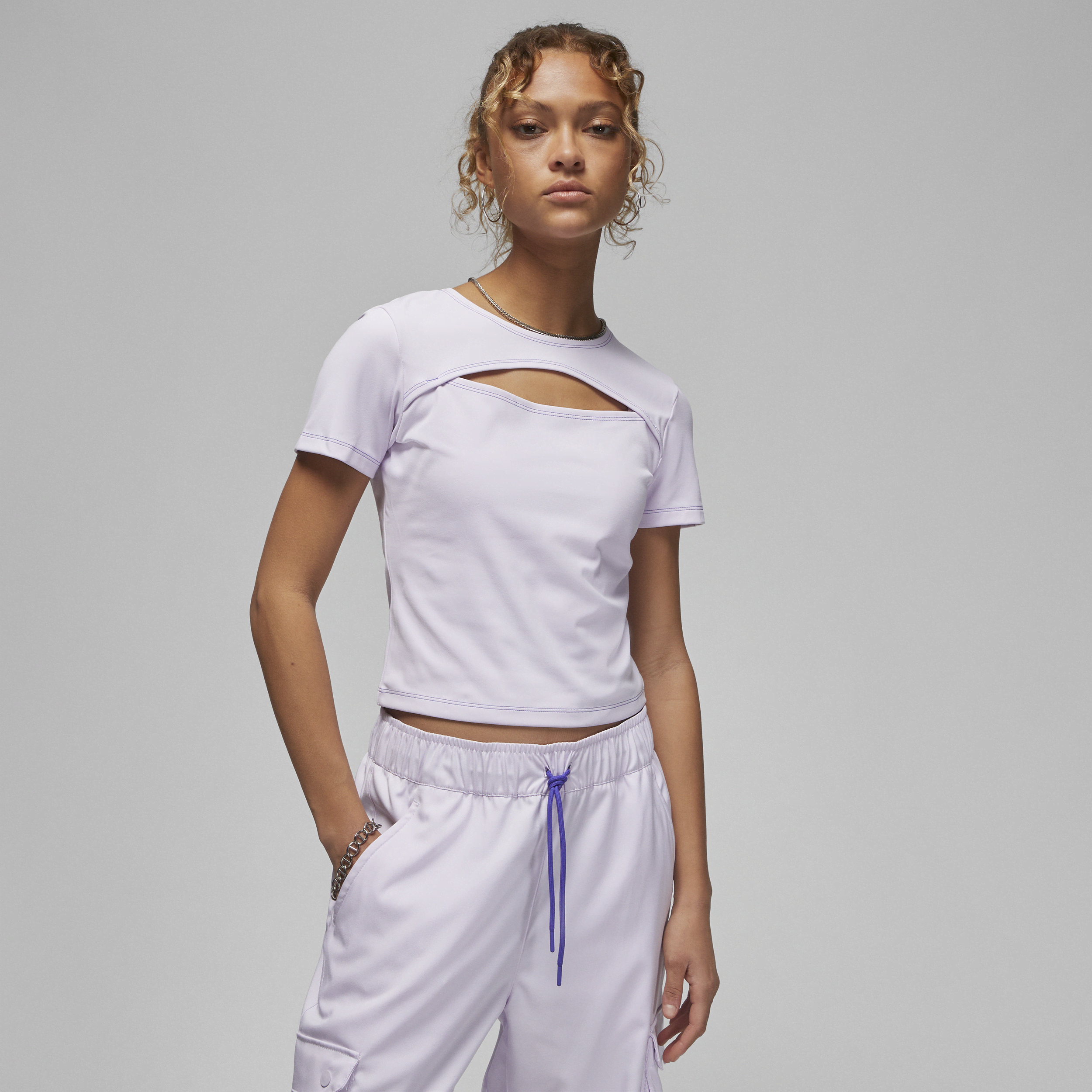 Haut avec découpe Jordan Sport pour femme - Pourpre