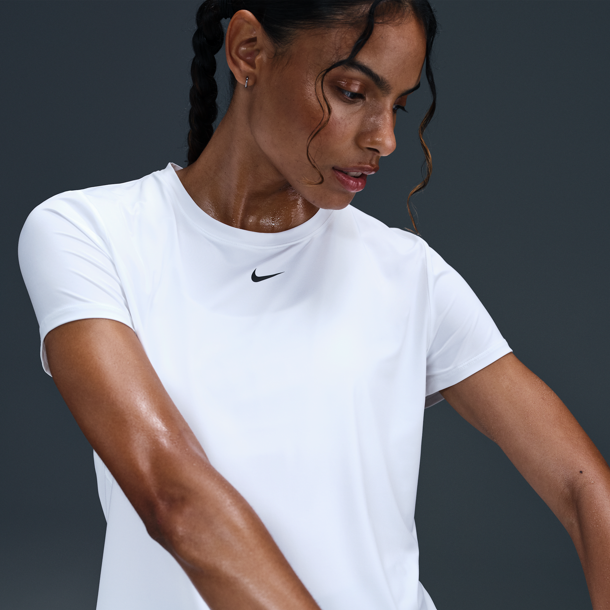 Haut à manches courtes Dri-FIT Nike One Classic pour femme - Blanc