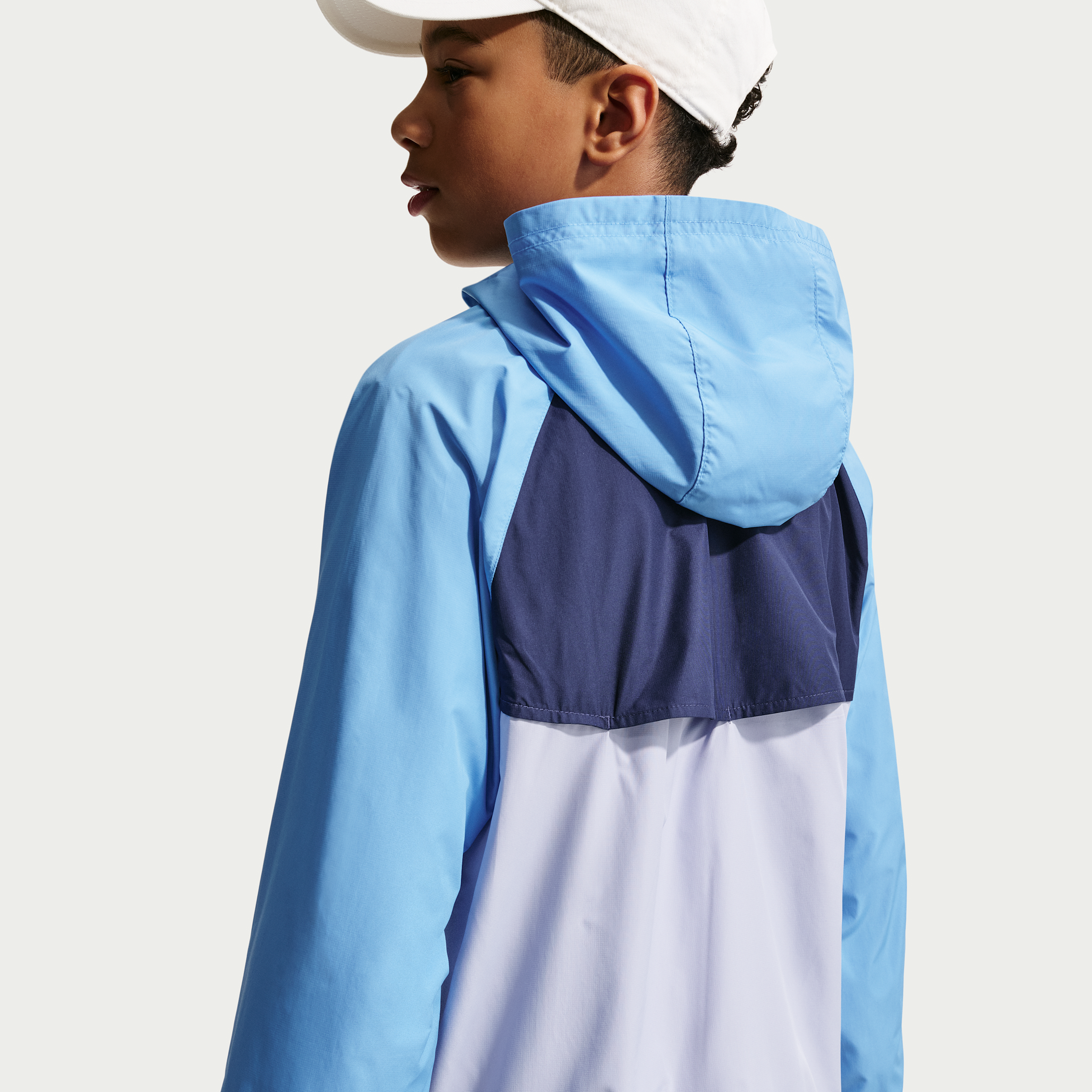 Thumbnail - Nike Windrunner Repel-Jacke mit Kapuze für ältere Kinder - Blau