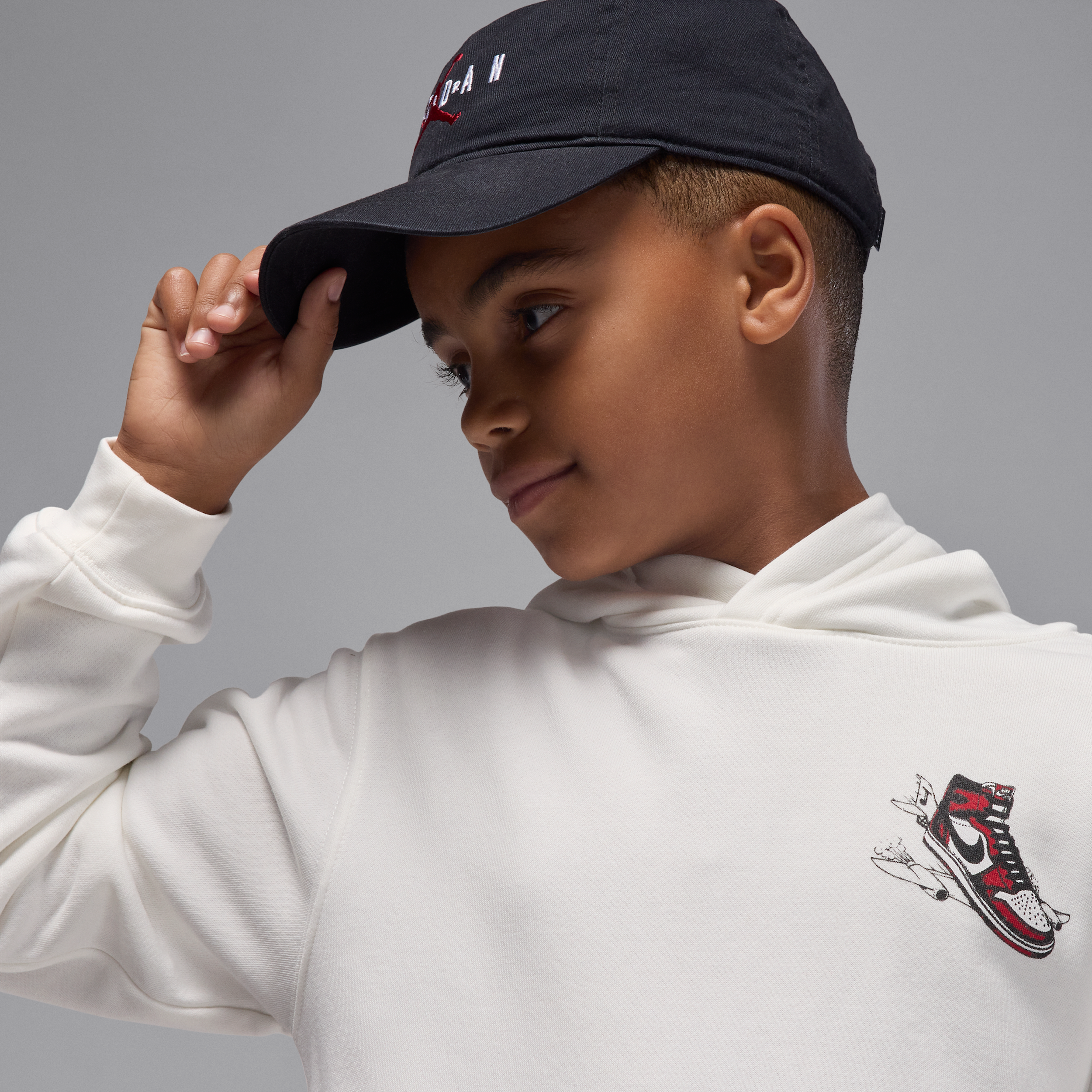 Thumbnail - Jordan "Air Jordan Has Landed" Kapuzenpullover (ältere Kinder) - Weiß