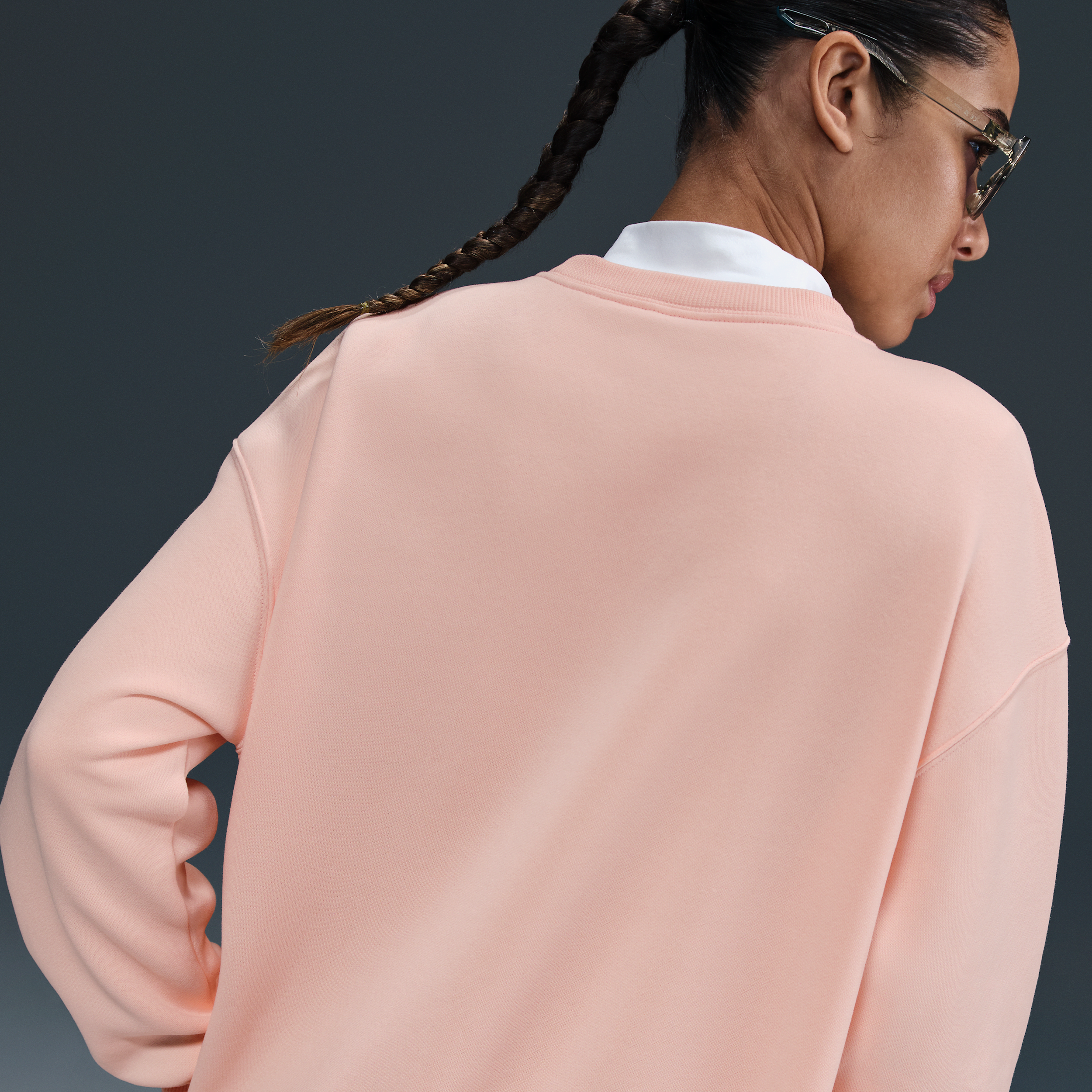 Thumbnail - France Phoenix Fleece Nike Football Oversize-Sweatshirt mit Rundhalsausschnitt (Damen) - Pink