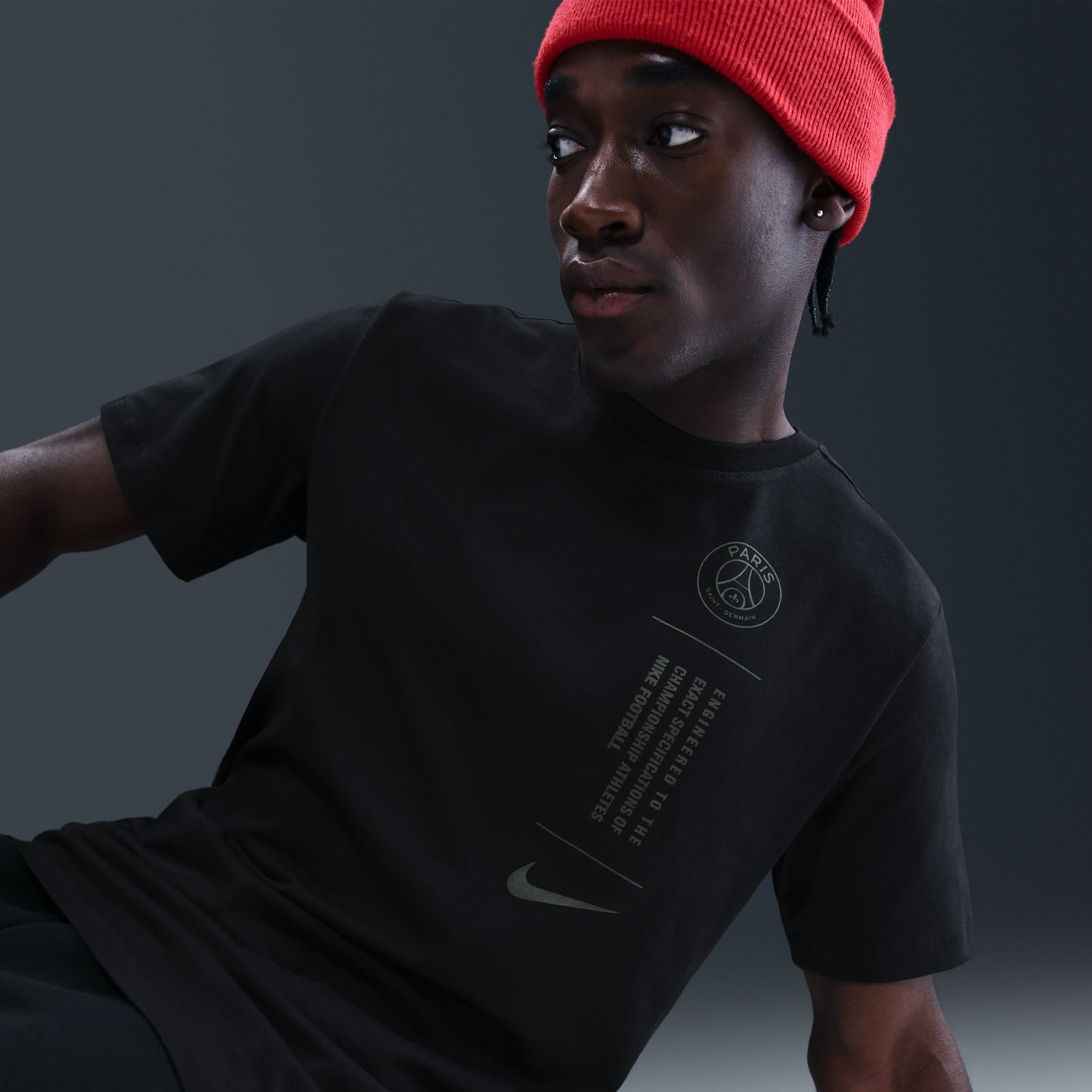 Thumbnail - Paris Saint-Germain Nike Fußball-T-Shirt (Herren) - Schwarz